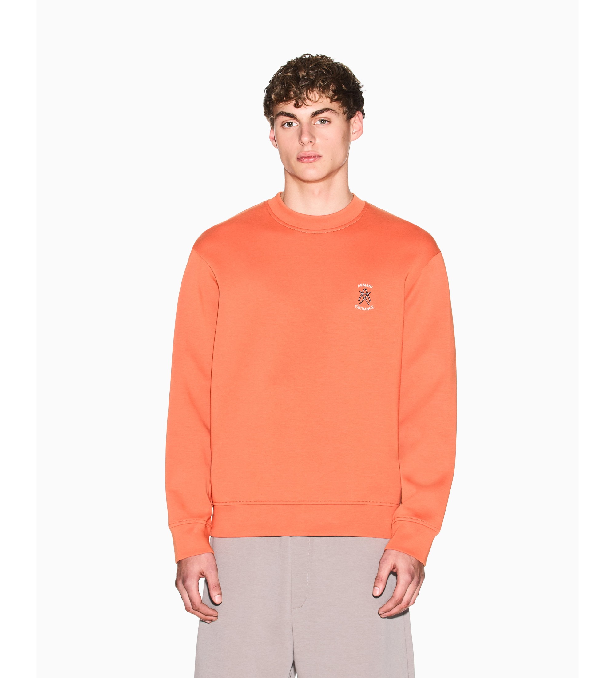 A|X Armani Exchange für Herren. XM001777AF10818U3040 Sweatshirt mit Rundhalsausschnitt und normaler Passform orange (L), Lässig, Baumwolle,