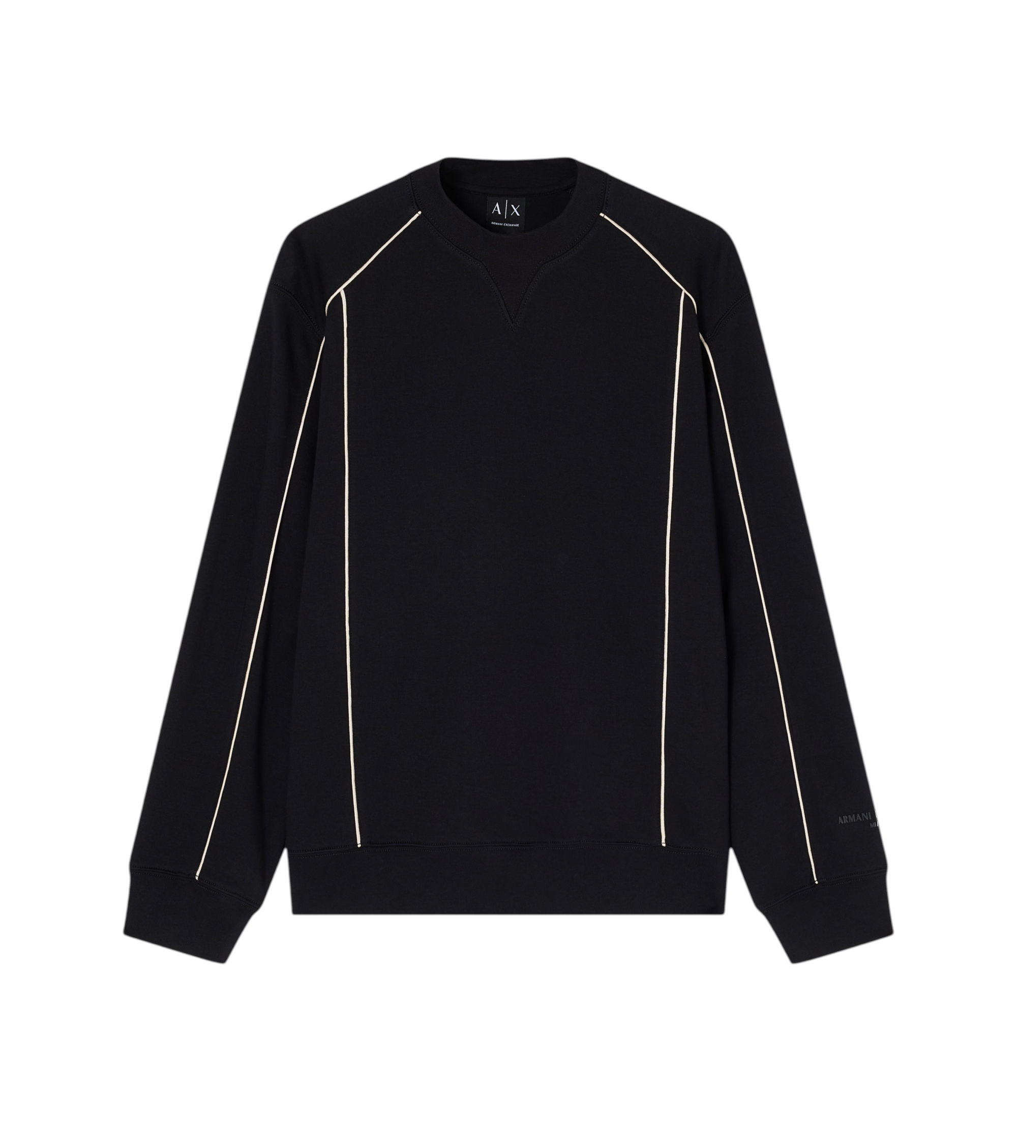 A|X Armani Exchange für Herren. XM002373AF10365UC001 Line Sweatshirt schwarz (M), Lässig, Baumwolle, Langarm