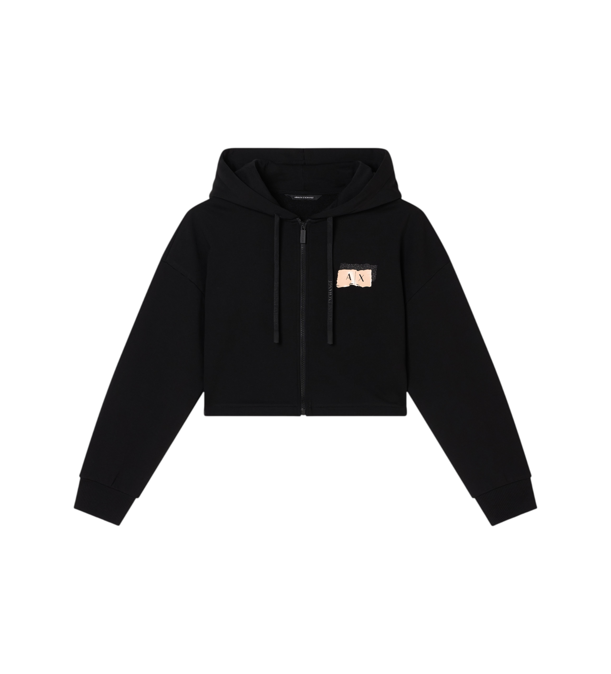 A|X Armani Exchange für Damen. XW001800AF24312UC001 Sweatshirt Full Zip schwarz (S), Lässig, Baumwolle, Ärmellos / Hosenträger