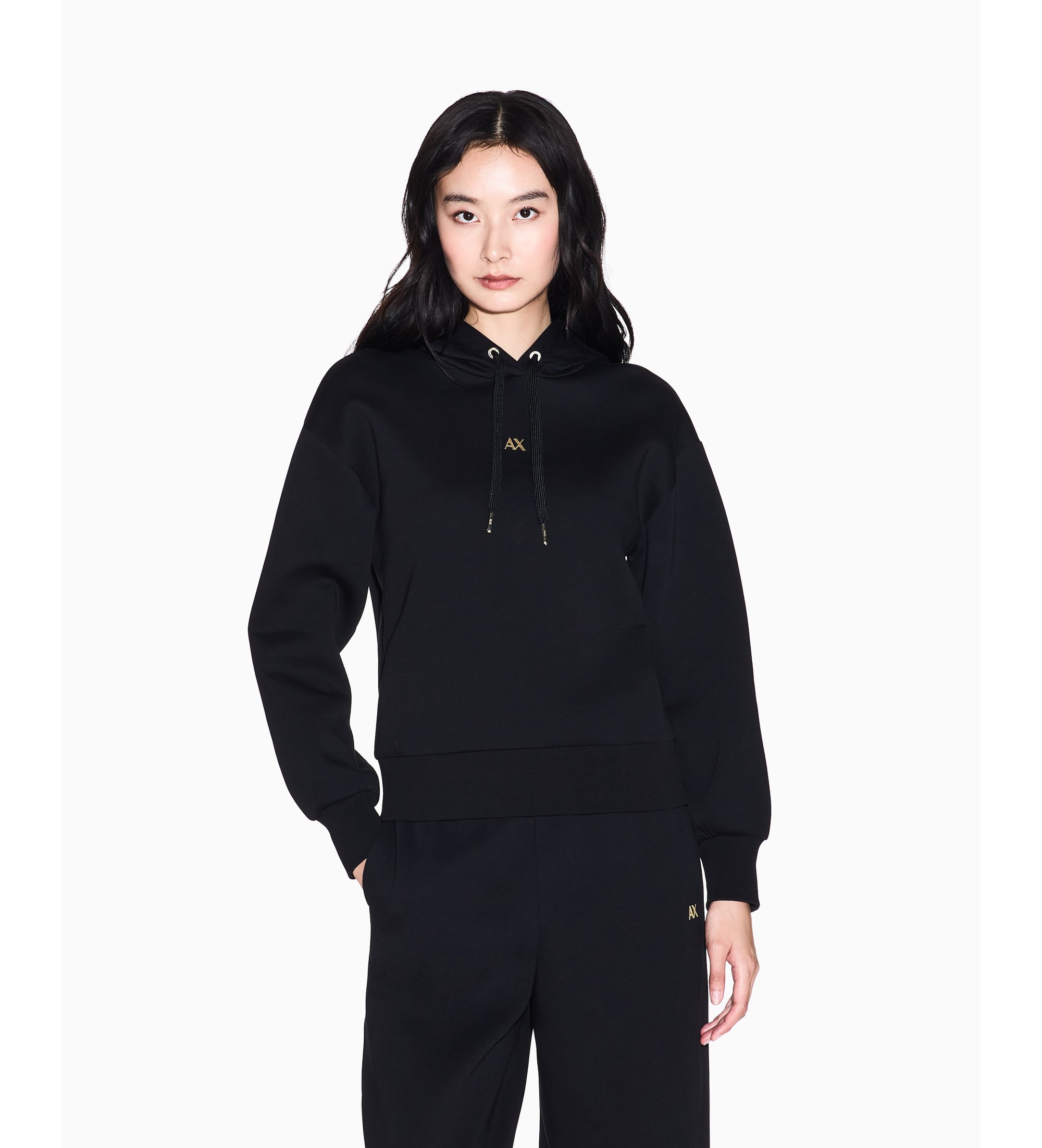 A|X Armani Exchange für Damen. XW001829AF10818UC001 Boxy Sweatshirt schwarz (XS), Lässig, Baumwolle