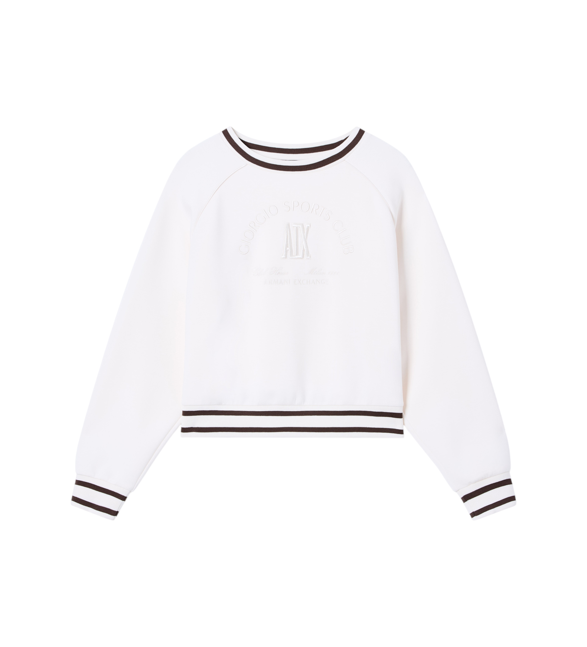 A|X Armani Exchange für Damen. XW002072AF10804U1003 Sweatshirt mit Rundhalsausschnitt weiß (XS), Lässig, NovaShell (+8000), Modal, Elastan