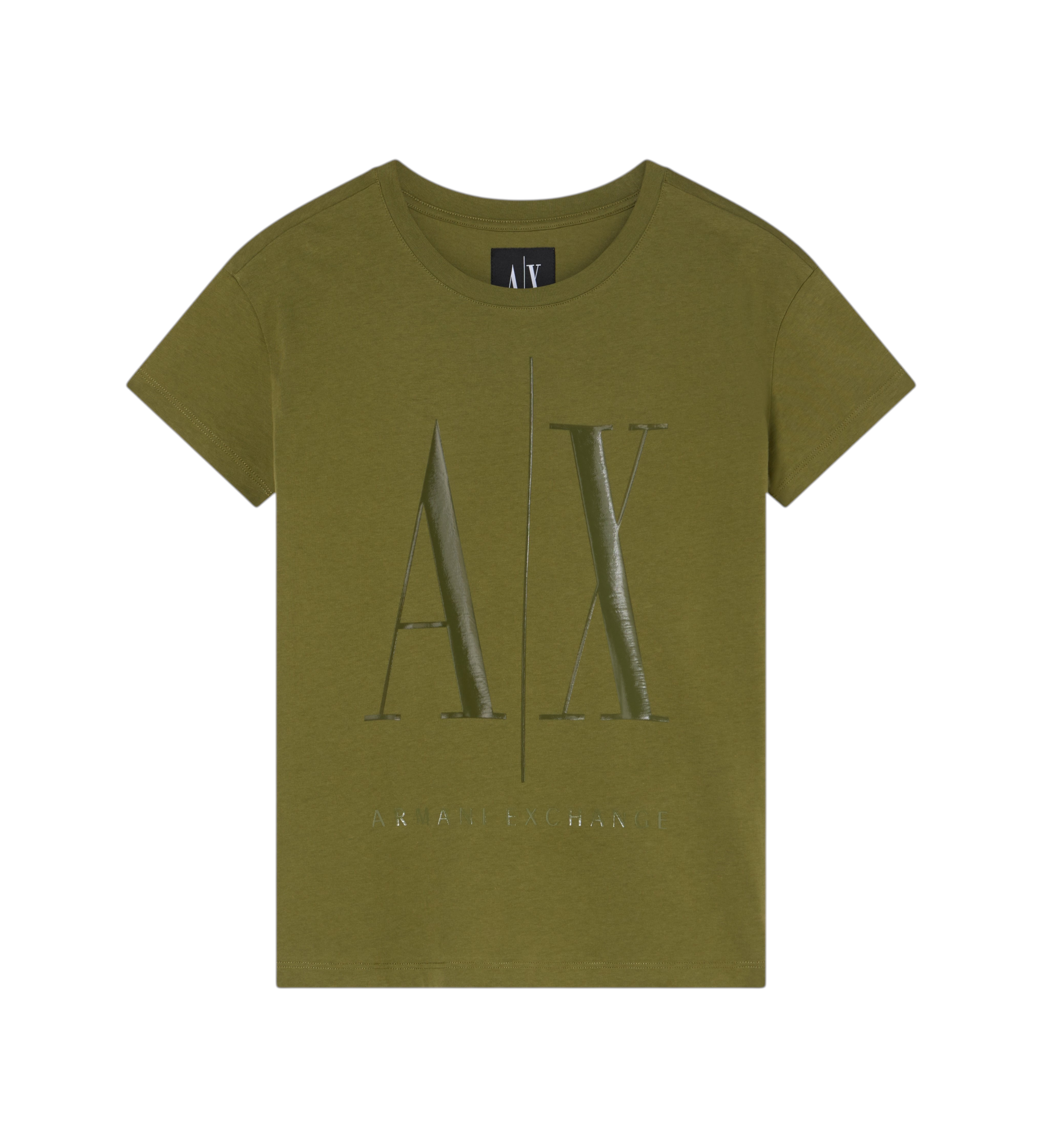 A|X Armani Exchange für Damen. 8NYTCXYJG3ZU7043 Grünes Freizeit-T-Shirt (M), Lässig, Baumwolle, Kurzarm