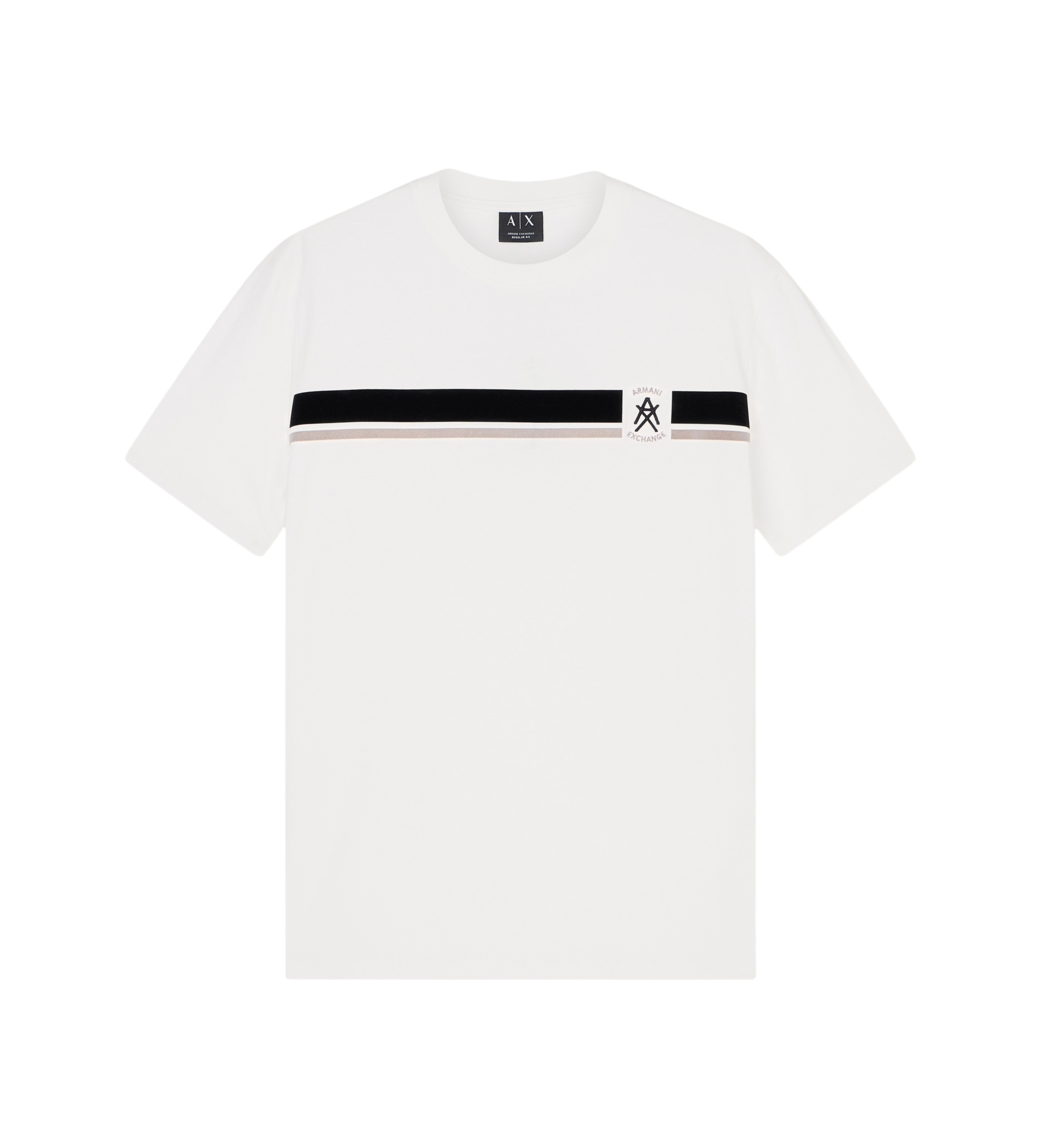 A|X Armani Exchange für Herren. XM001792AF12308U0009 Streifen-T-Shirt weiß (XXL), Lässig, Baumwolle, Kurzarm
