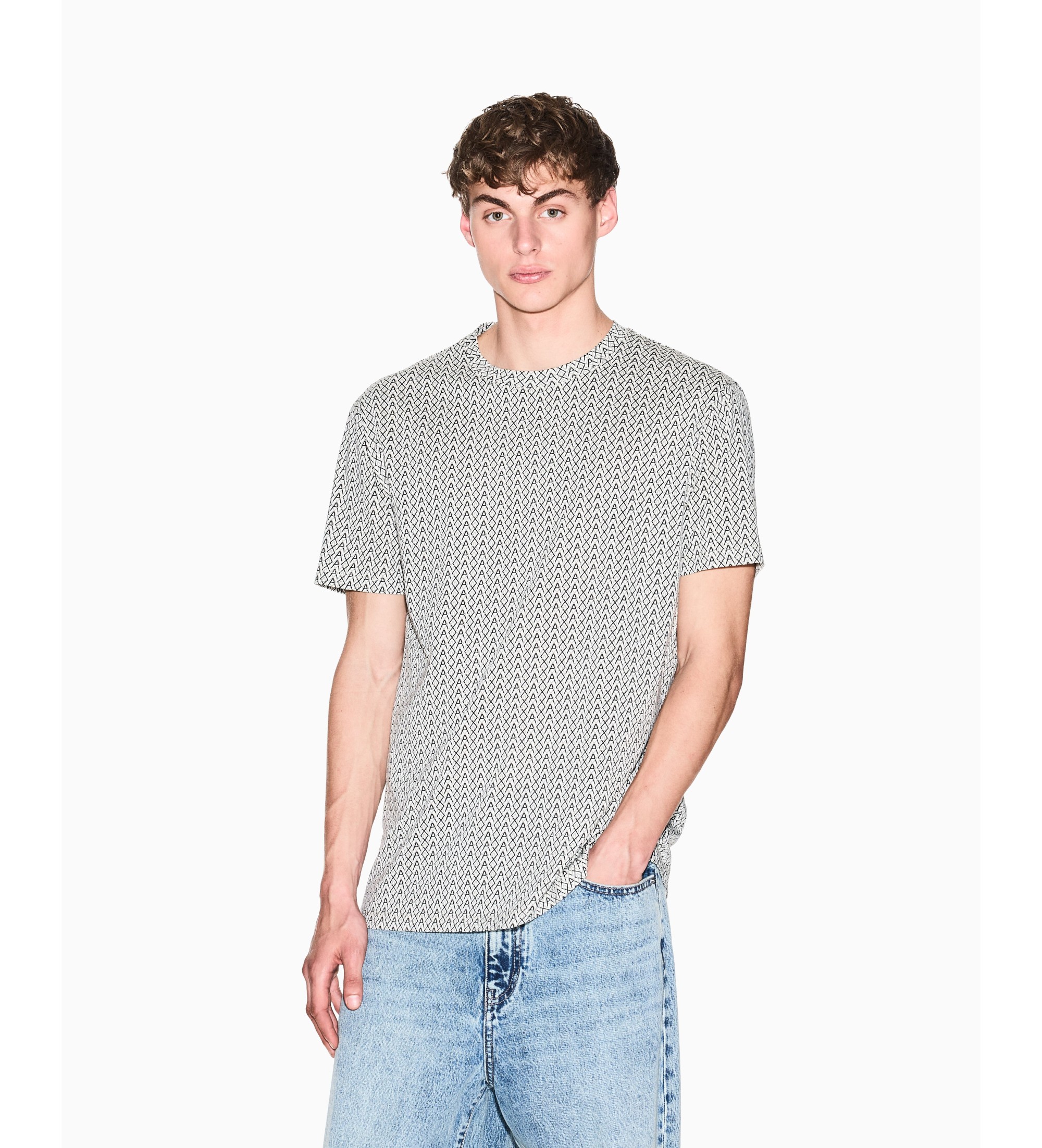 A|X Armani Exchange für Herren. XM001798AF10356F0143 Lässiges Premium-T-Shirt weiß (L), Baumwolle, Kurzarm