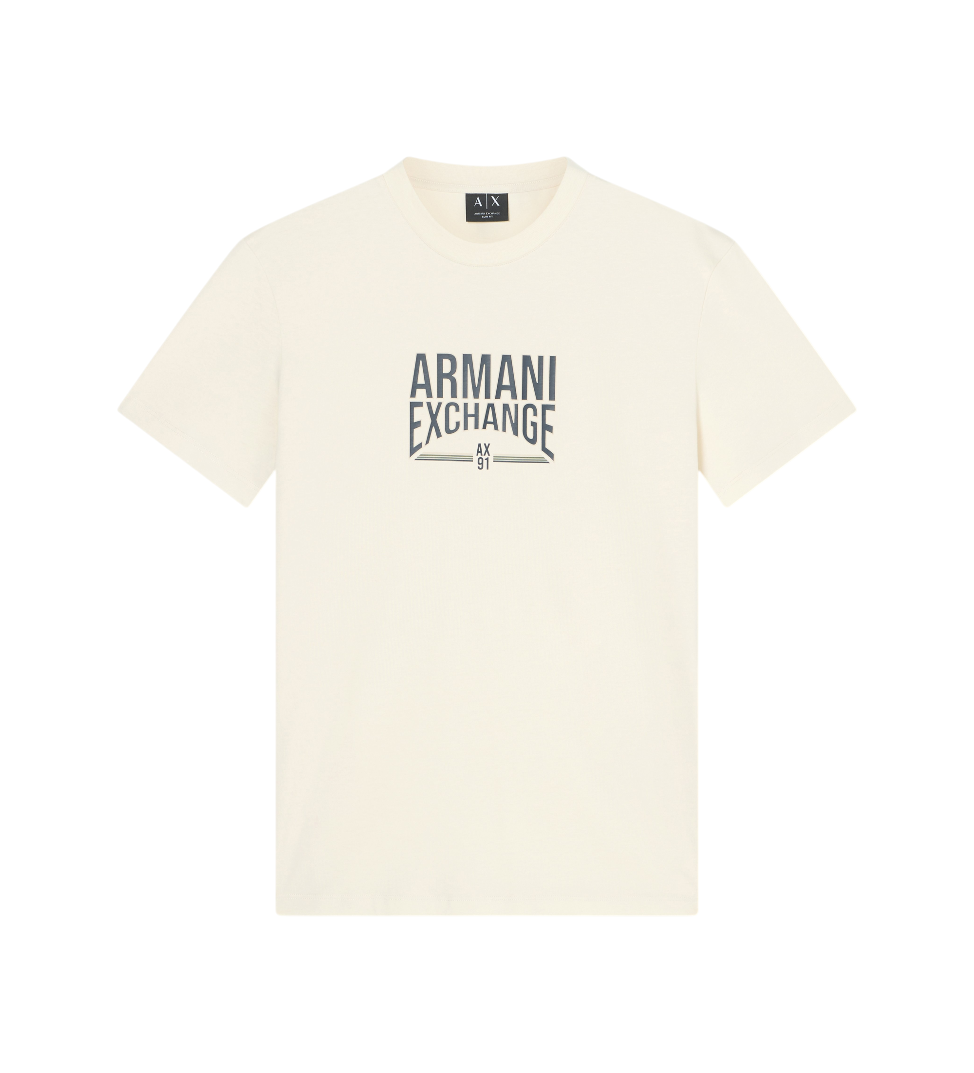 A|X Armani Exchange für Herren. XM002452AF10334U1074 T-shirt Slim Cream weiß (XL), Lässig, Baumwolle, Kurzarm