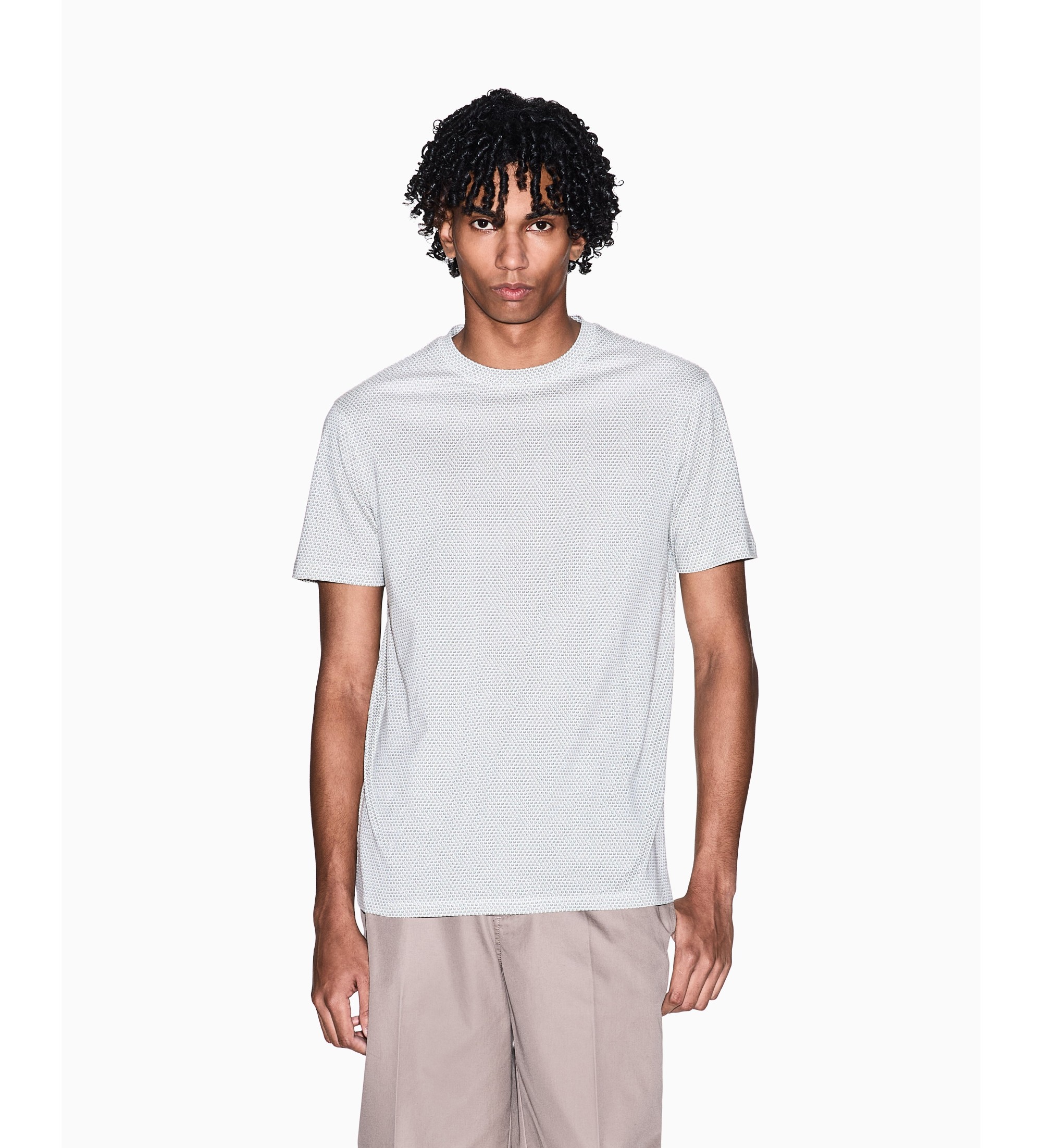 A|X Armani Exchange für Herren. XM002511AF10356F1168 T-Shirt Regular Fit Allover Logo grau (S), Lässig, Baumwolle, Kurzarm