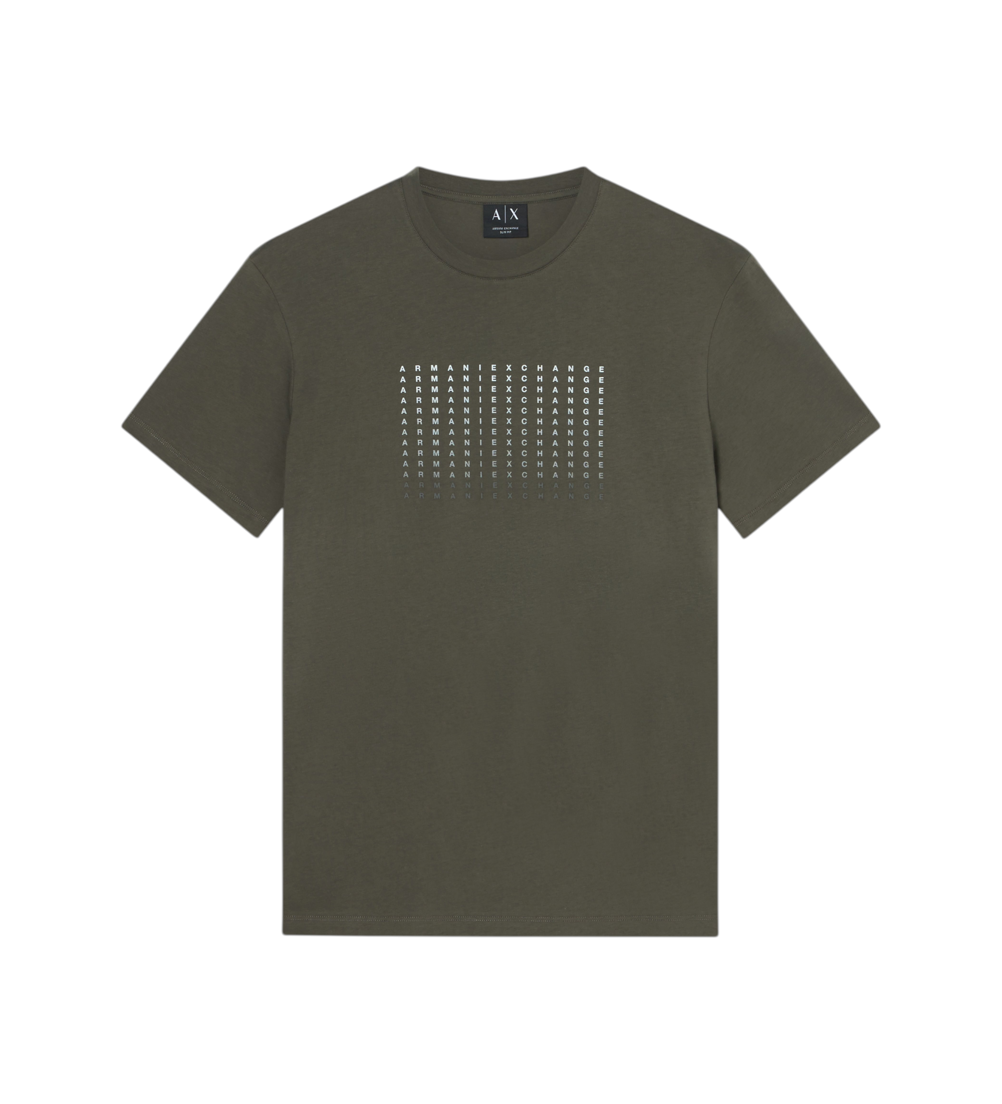 A|X Armani Exchange für Herren. XM002519AF10334U8144 Grünes T-Shirt mit schmaler Passform (M), Lässig, Baumwolle, Kurzarm