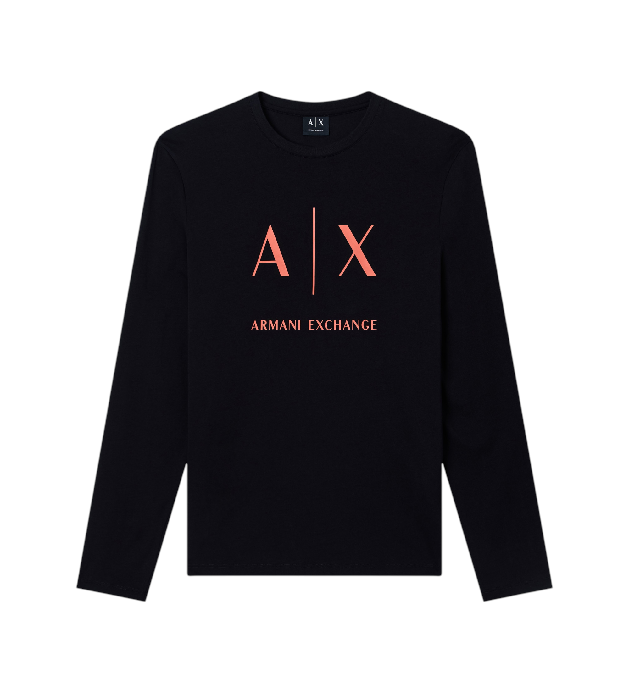 A|X Armani Exchange für Herren. XM002684AF10356MC536 Schwarzes schmal geschnittenes T-Shirt (S), Lässig, Baumwolle, Langarm