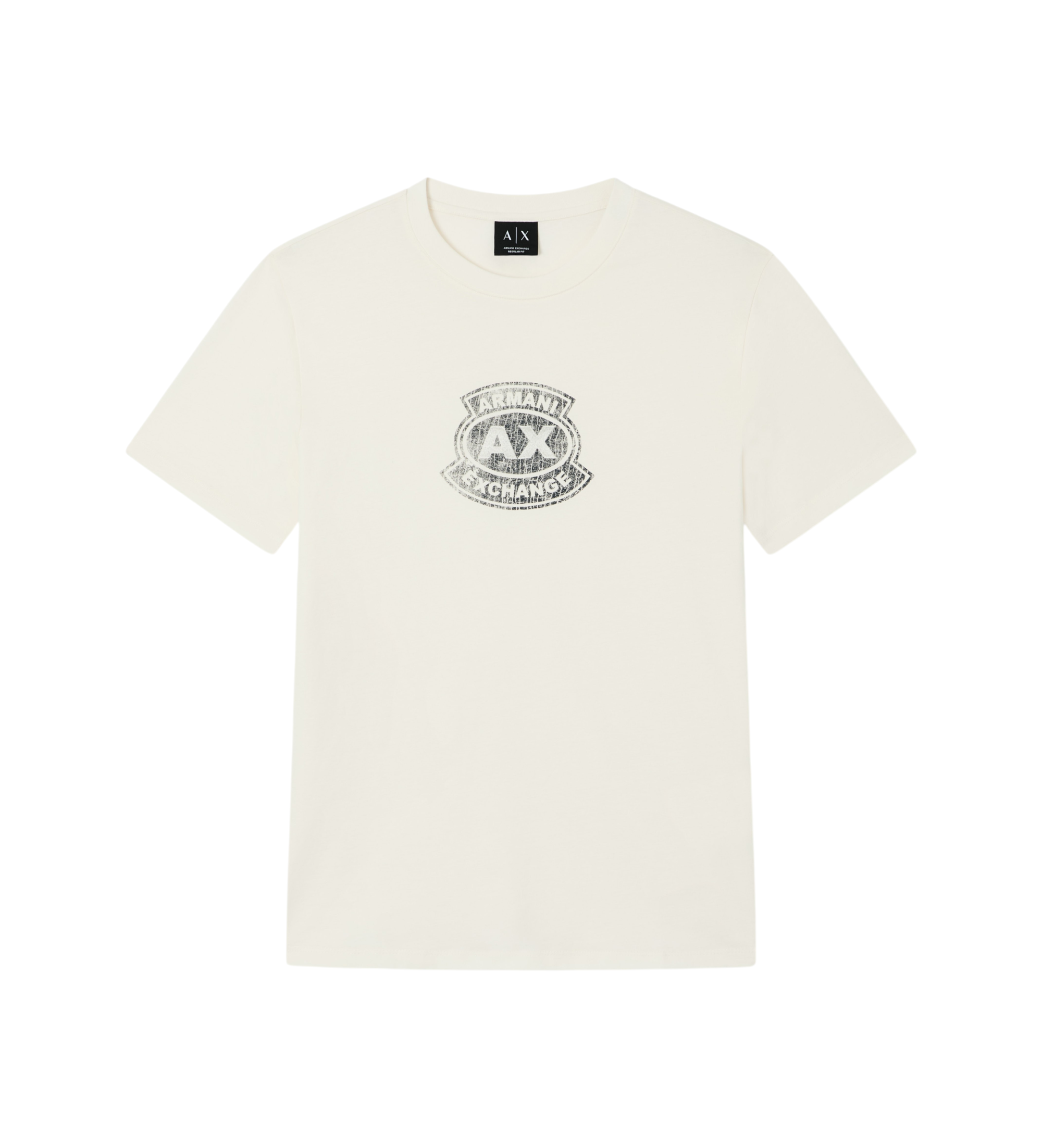 A|X Armani Exchange für Herren. XM002776AF10356U1074 Klassisches cremefarbenes T-Shirt (S), Weiß, Lässig, Baumwolle, Kurzarm