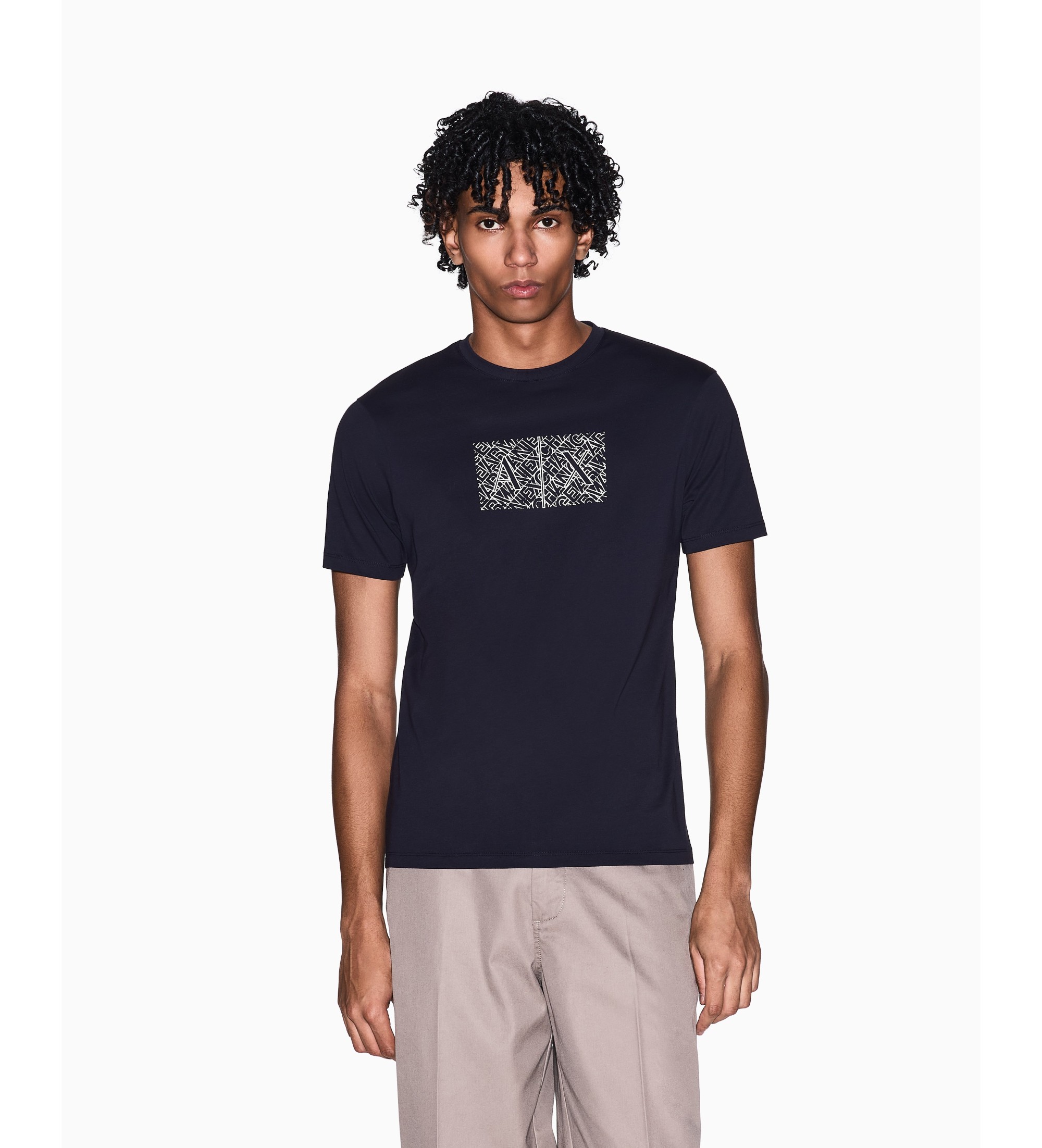 A|X Armani Exchange für Herren. XM002784AF10356UB101 Premium-T-Shirt in Marineblau (M), Lässig, Baumwolle, Kurzarm