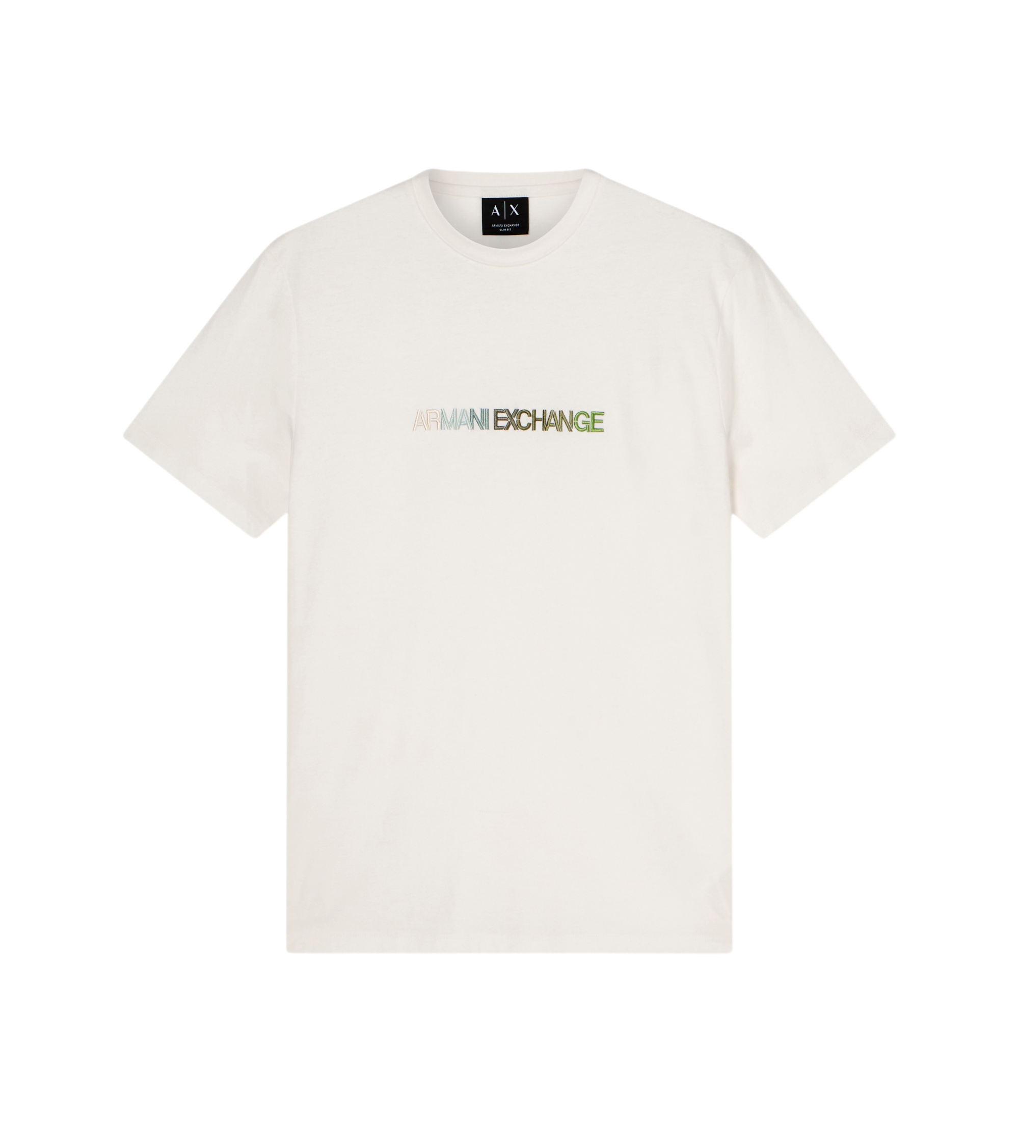 A|X Armani Exchange für Herren. XM002785AF10358U0009 Weißes Logo-T-Shirt (L), Lässig, Baumwolle, Kurzarm