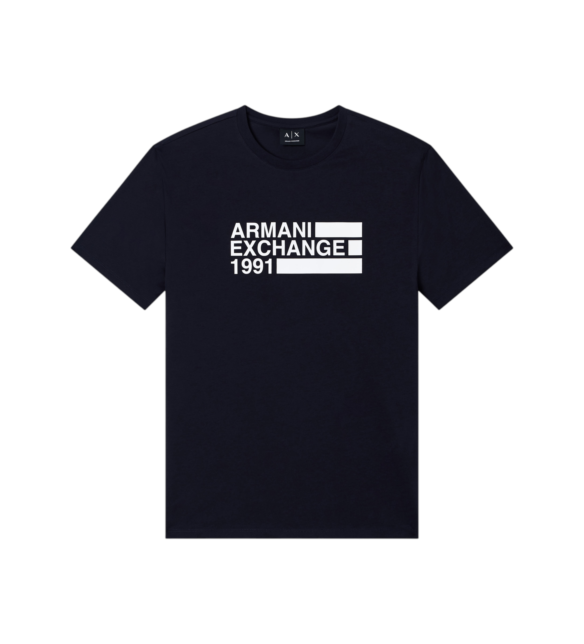 A|X Armani Exchange für Herren. XM002788AF10356UB101 T-shirt weiß blau (S), Lässig, Baumwolle, Kurzarm