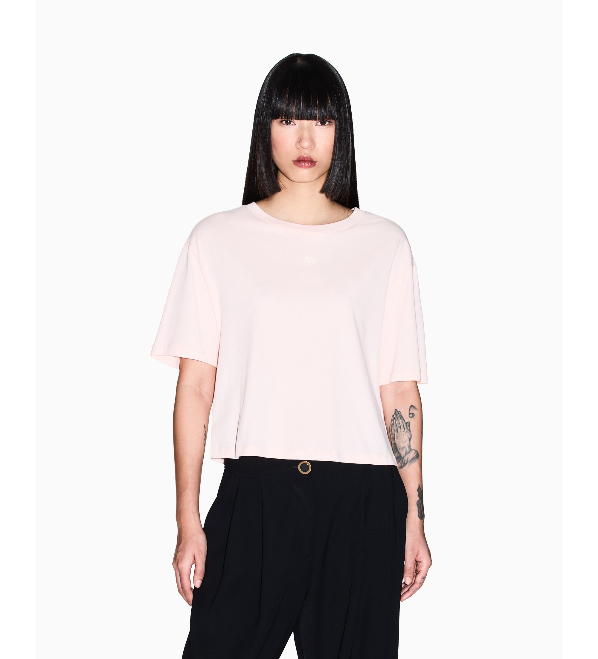 A|X Armani Exchange für Damen. XW001836AF10356U4104 Lässiges rosa T-Shirt (M), Baumwolle, Kurzarm