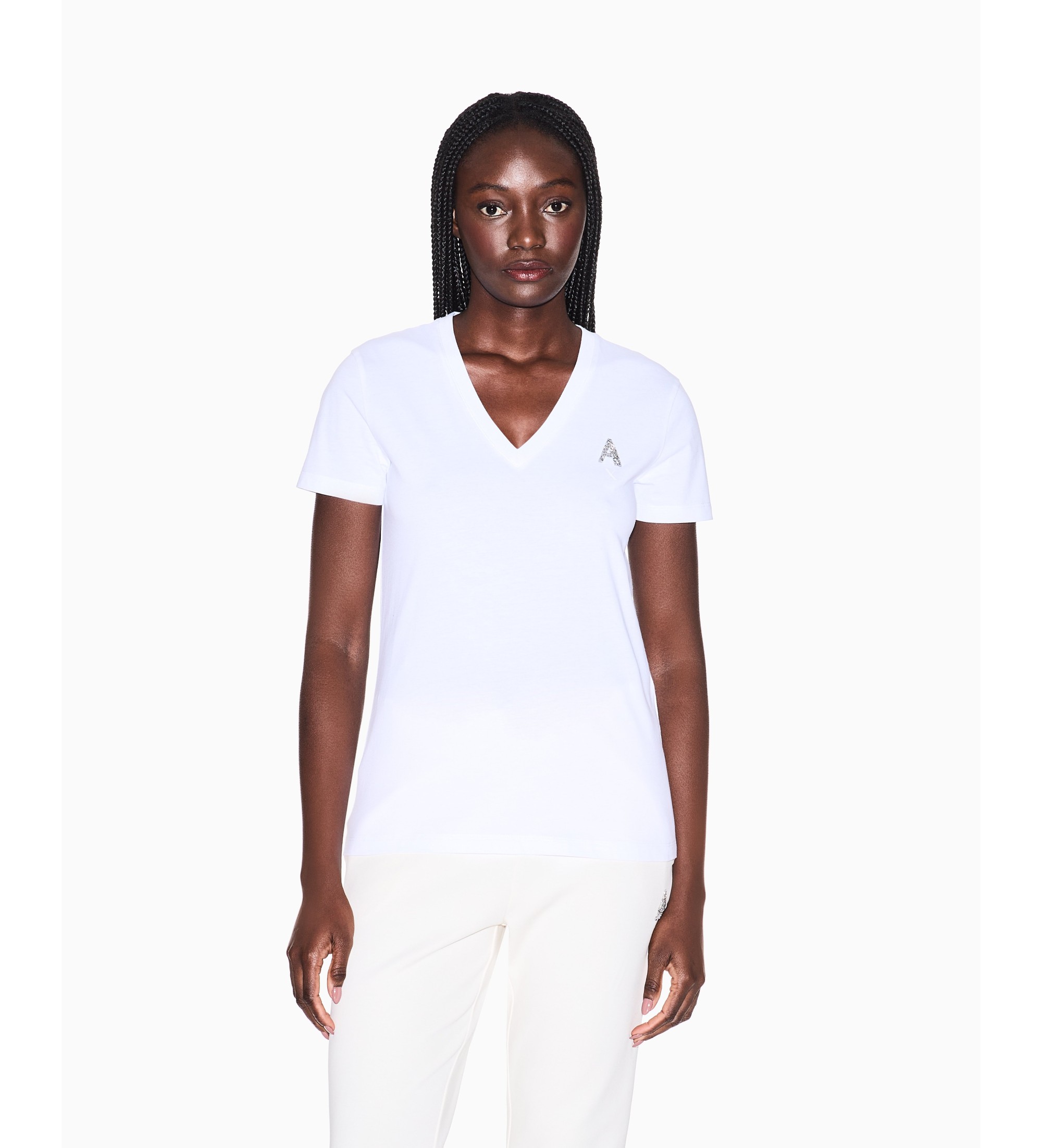 A|X Armani Exchange für Damen. XW002330AF10356U0002 Freizeit-T-Shirt weiß (M), Lässig, Baumwolle, Kurzarm