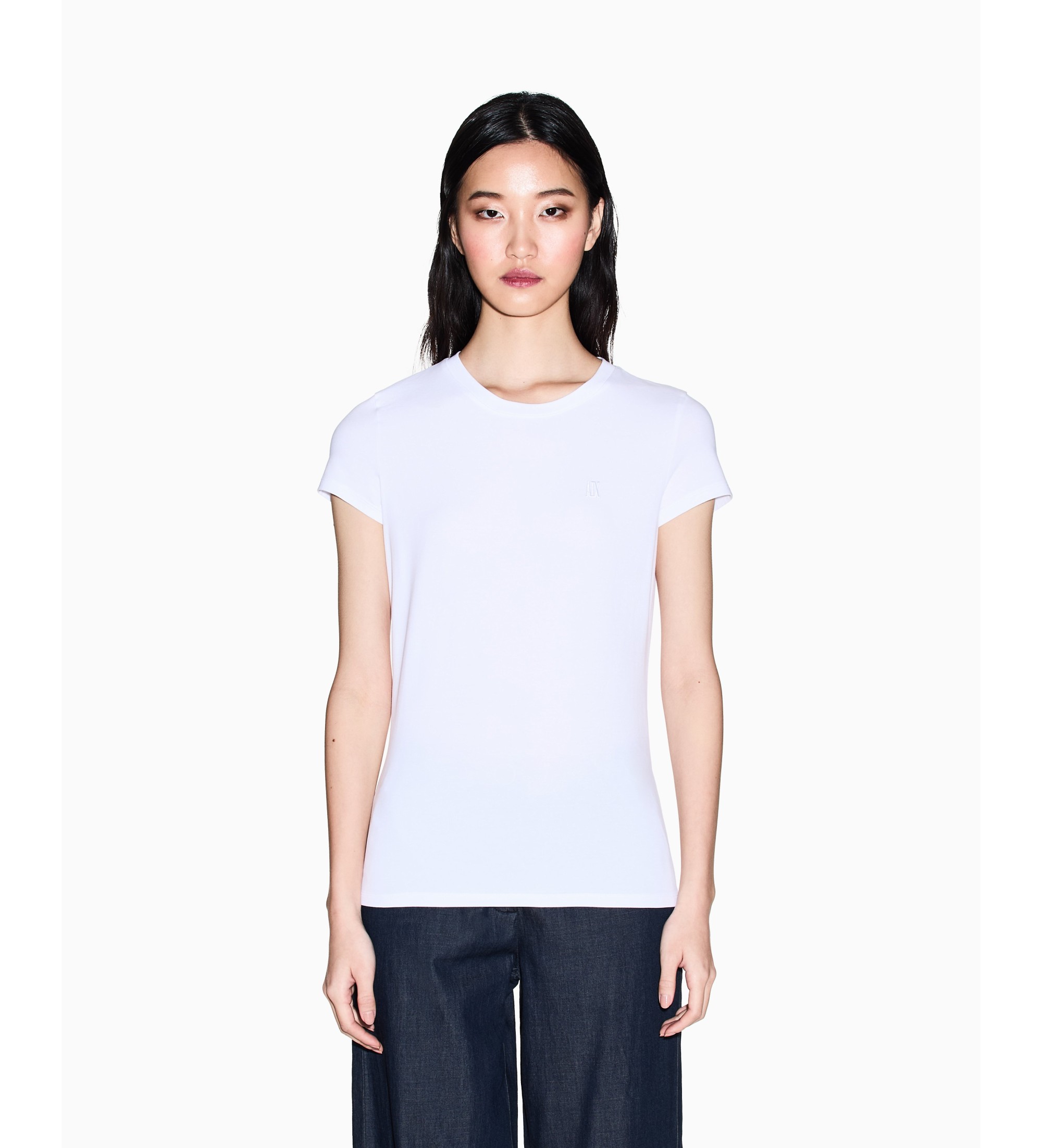 A|X Armani Exchange für Damen. XW002333AF16294U0002 Premium-T-Shirt weiß (XL), Lässig, Baumwolle, Kurzarm
