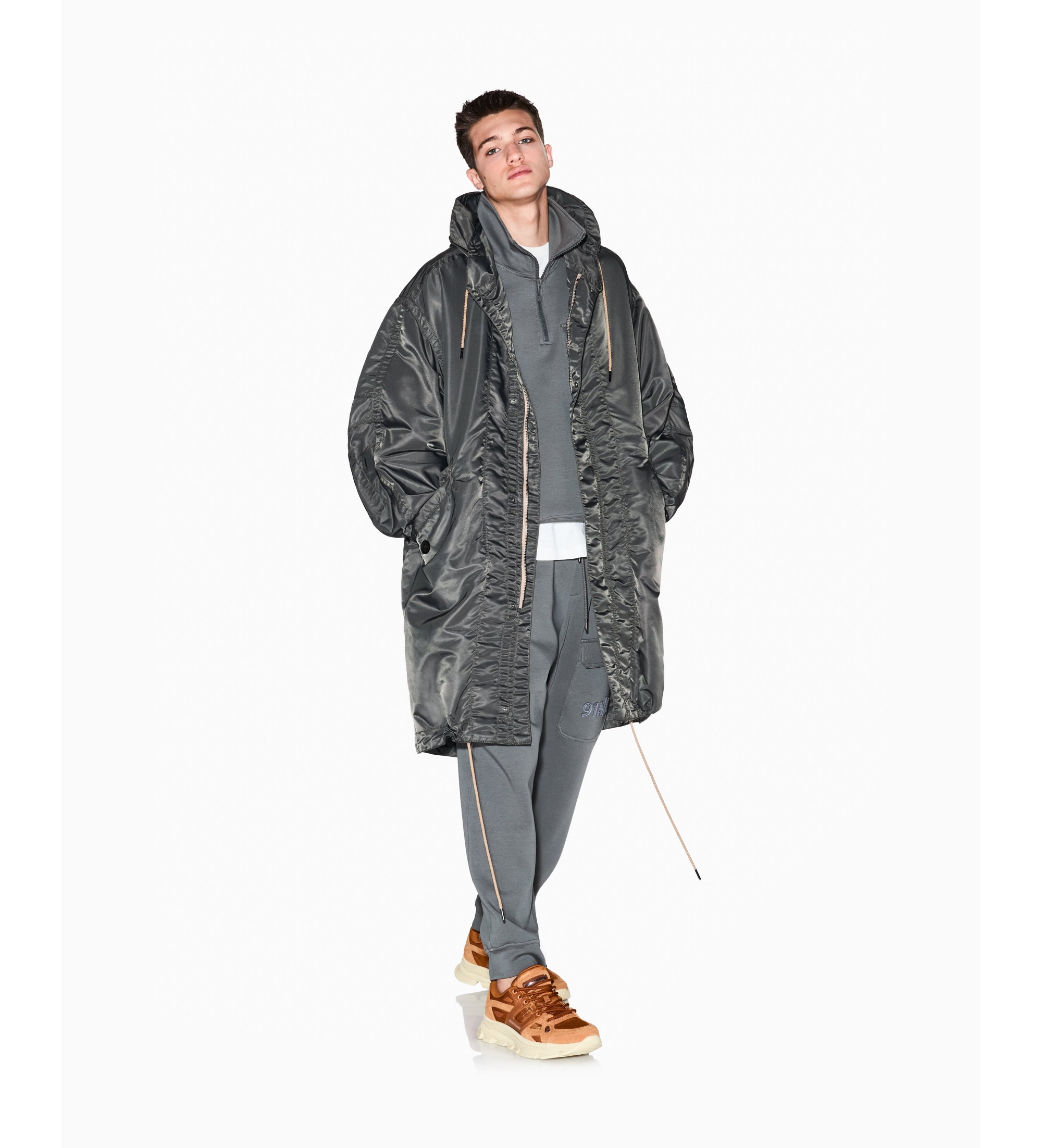 A|X Armani Exchange für Herren. XM001820AF16593U8144 Trench Oversize grau (S), Lässig, Nylon