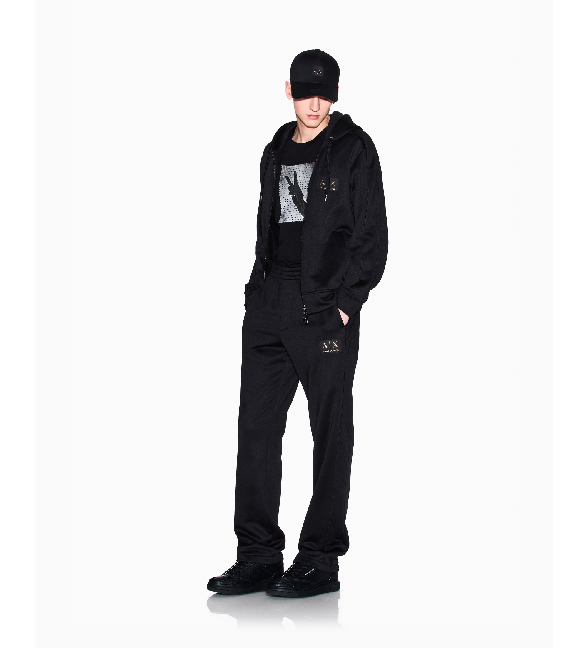 A|X Armani Exchange für Herren. XM001774AF19936UC001 Schwarze Jogginghose (S), Weiß, Lässig, Sportlich, Sportbekleidung, Multisport, Polyest