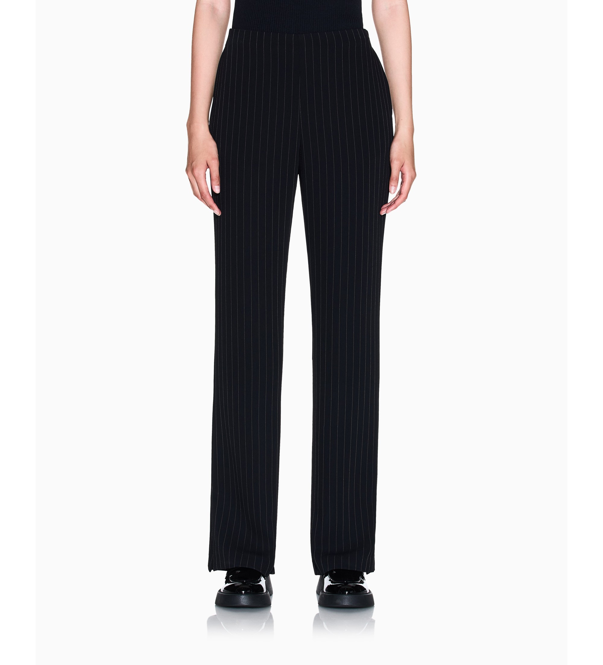 A|X Armani Exchange für Damen. XW001793AF19011MC156 Schwarze hochgeschlossene Hose (XXS), Lässig, Polyester