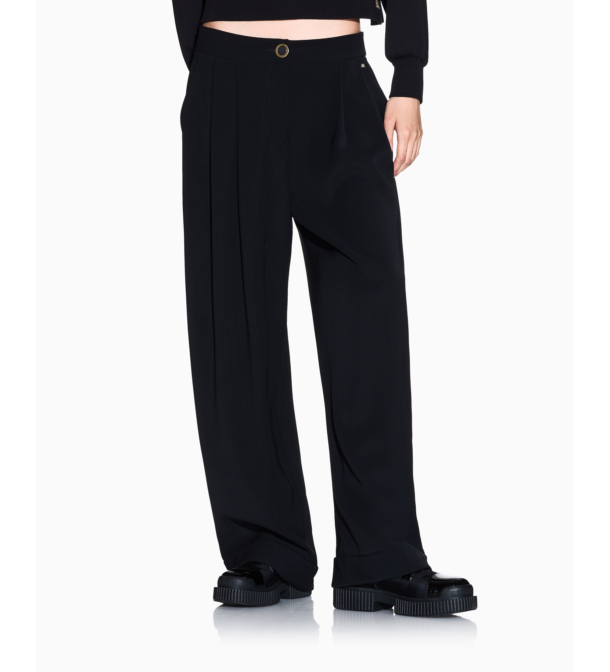 A|X Armani Exchange für Damen. XW001826AF16125UC001 Hochhose schwarz (M), Lässig, Polyester