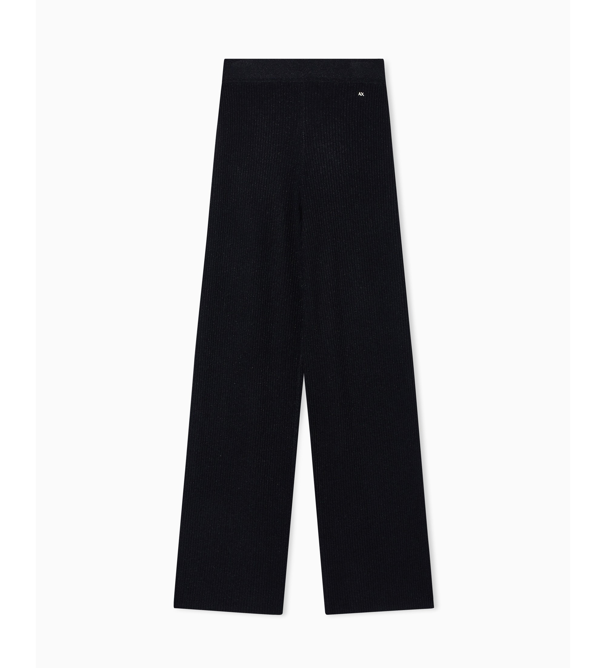 A|X Armani Exchange für Damen. XW001878AF11957MC005 Weite Hose aus schwarzem Lurexgarn (S), Lässig, Viskose