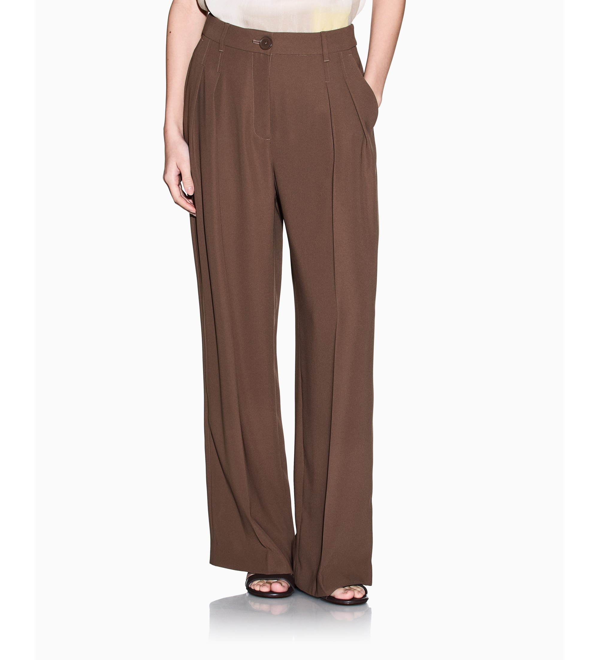 A|X Armani Exchange für Damen. XW001939AF21529U6136 Braune Hochhose (L), Lässig, Klassisch, Polyester
