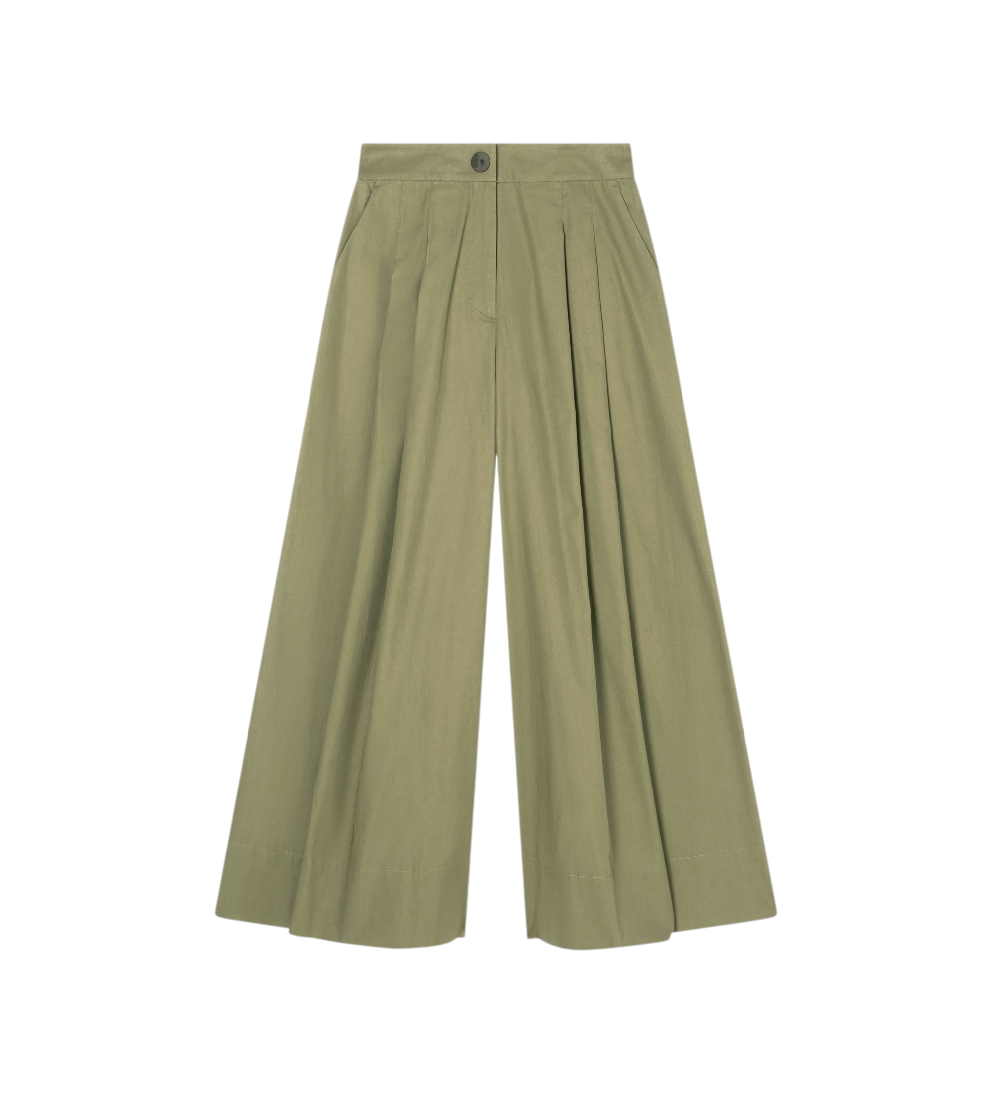 A|X Armani Exchange für Damen. XW002005AF18863U7043 Twill-Palazzohose grün (L), Lässig, Baumwolle