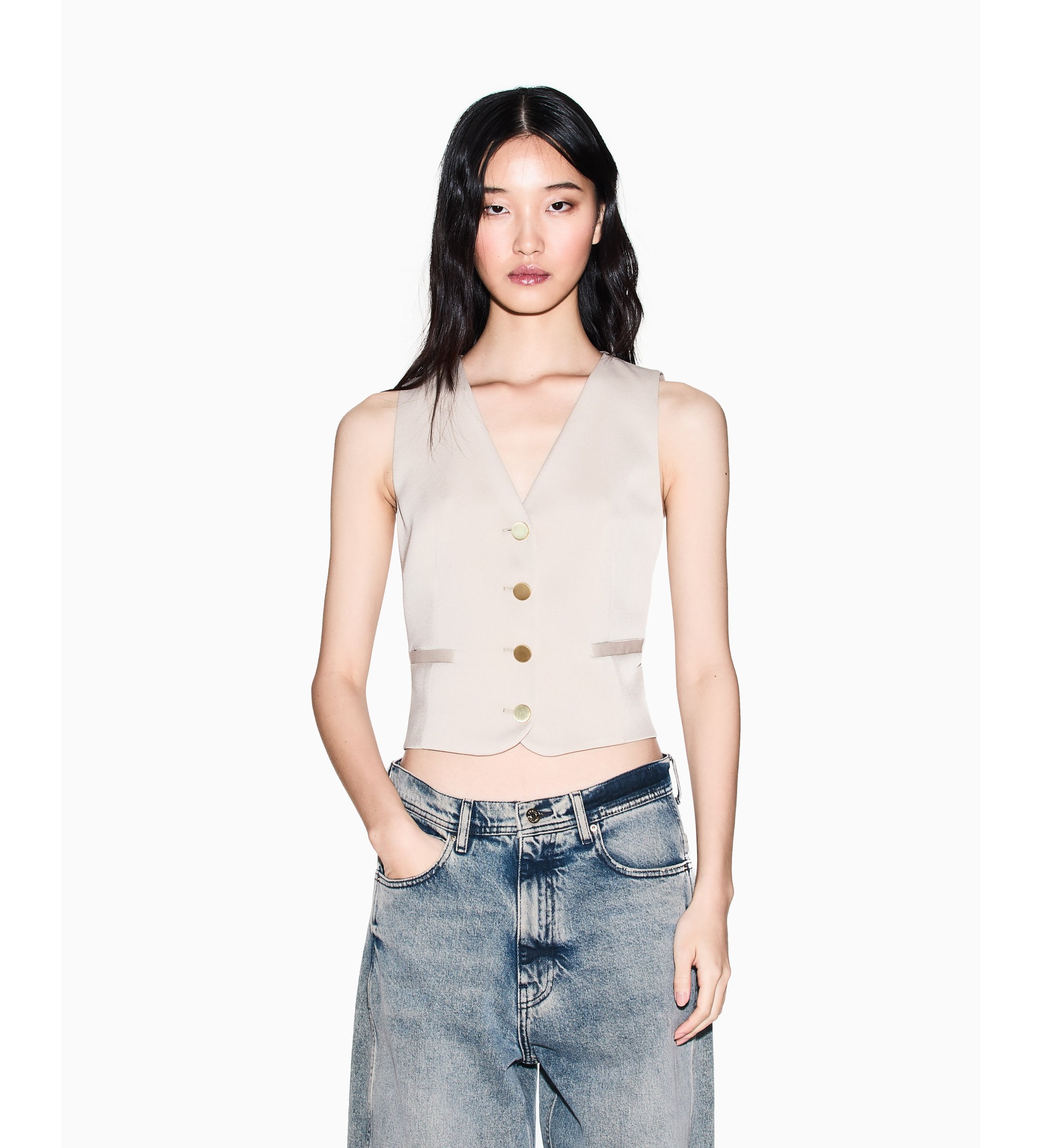 A|X Armani Exchange für Damen. XW001954AF21553U6223 Lässige Weste beige (M), Polyester