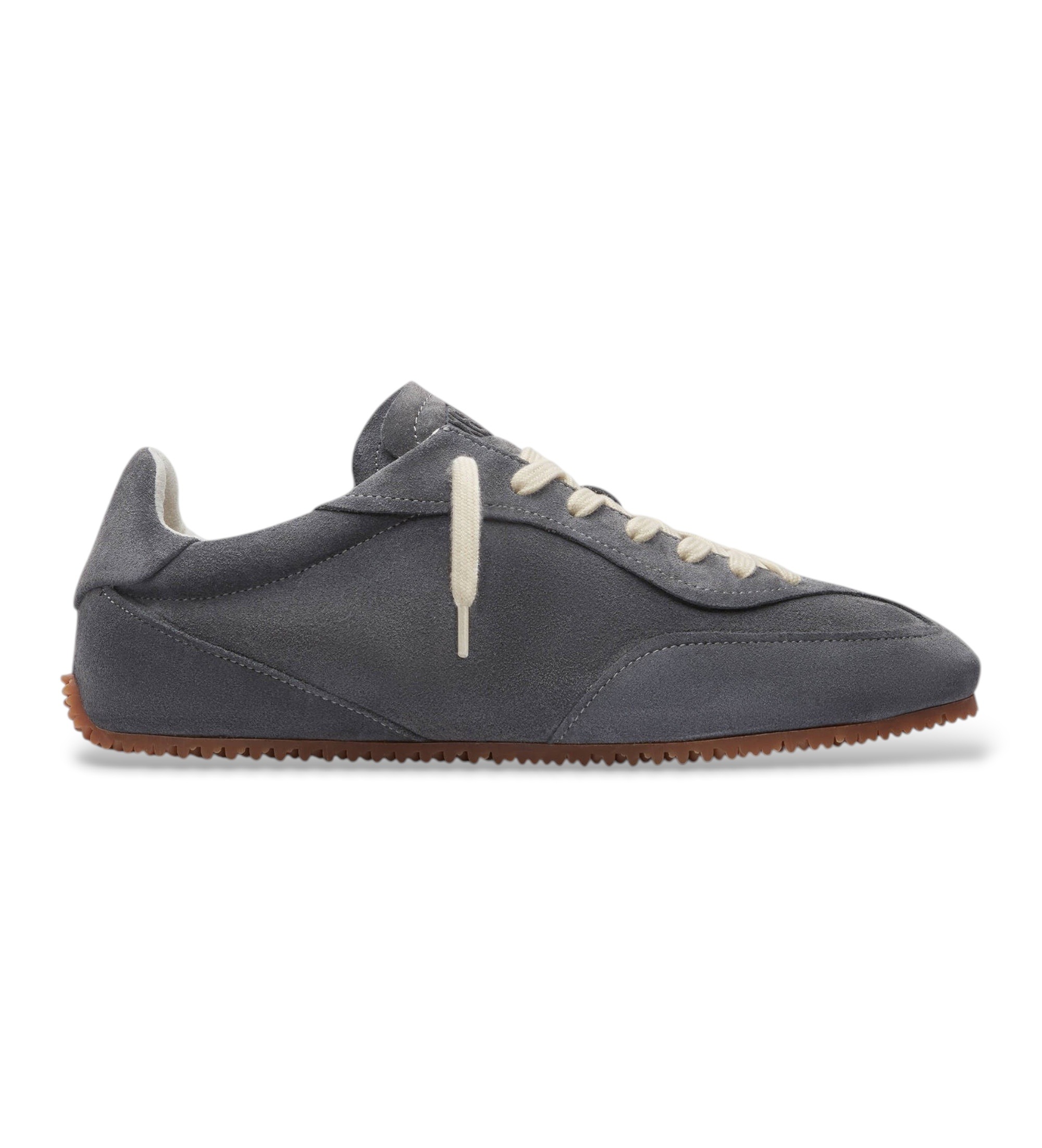 Axel Arigatovoor mannen. F3535005 Donkergrijze Daze Runner suède sneakers (41), Plat, Veters, Casual, Grijs