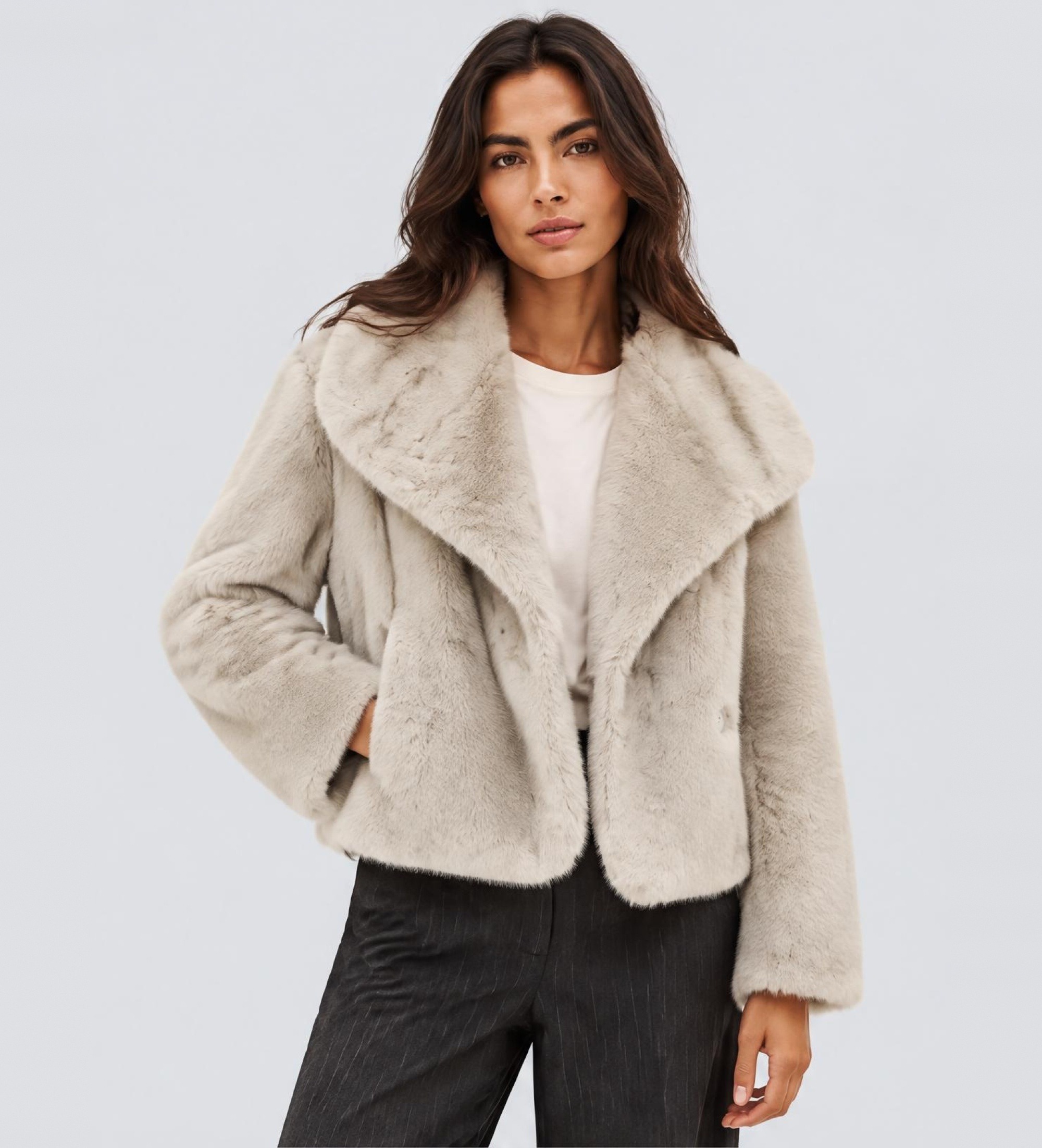 BA&SHvoor vrouwen. 1H26FOXY Foxy lichtgrijze jas (38), Casual, Grijs, Polyester