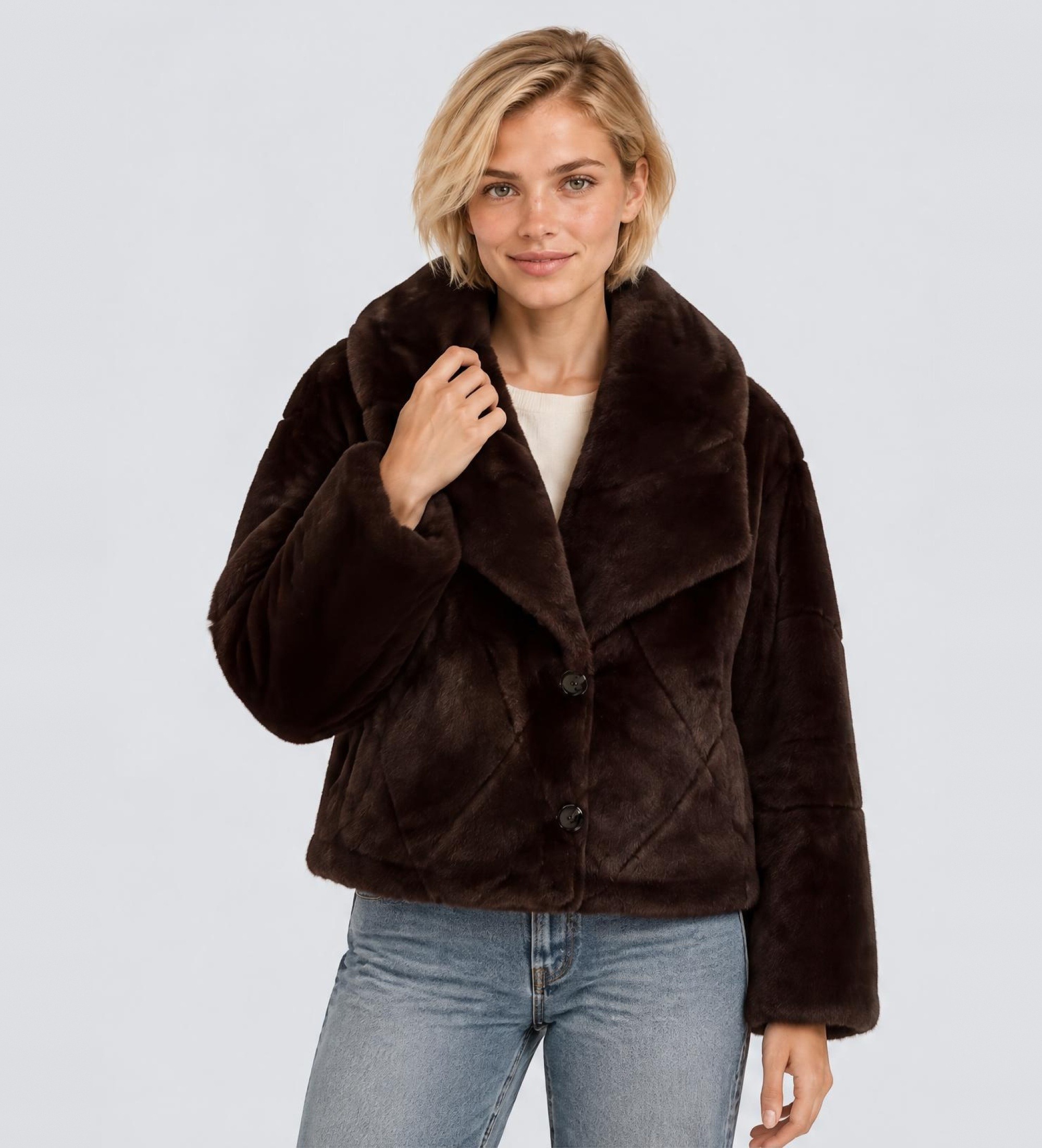 BA&SHvoor vrouwen. 1H25PINI Pinie bruine jas (38), Casual, Polyester