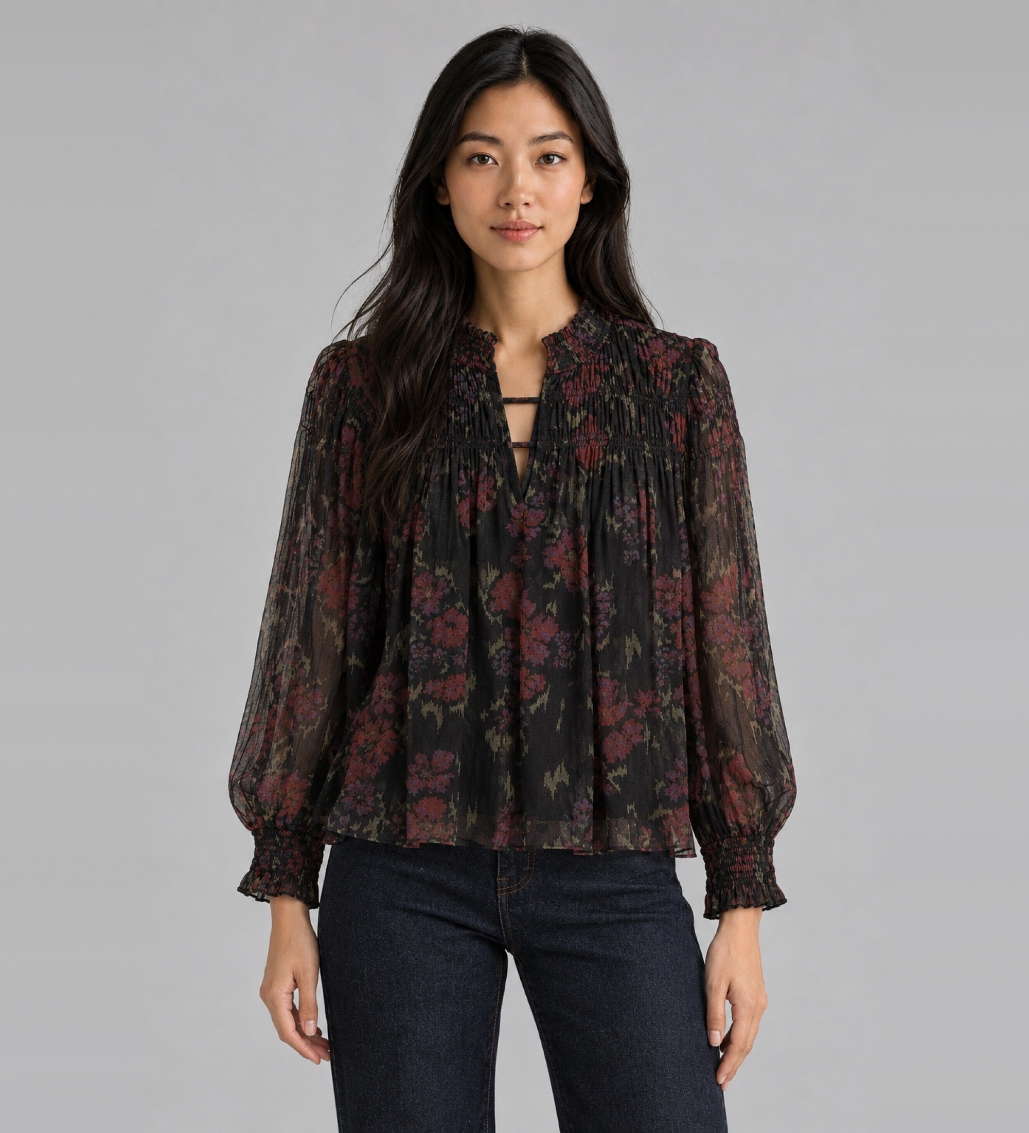 BA&SHvoor vrouwen. 1H26DOUC Blusa Douce zwart (36), Casual, Viscose, Lange mouwen