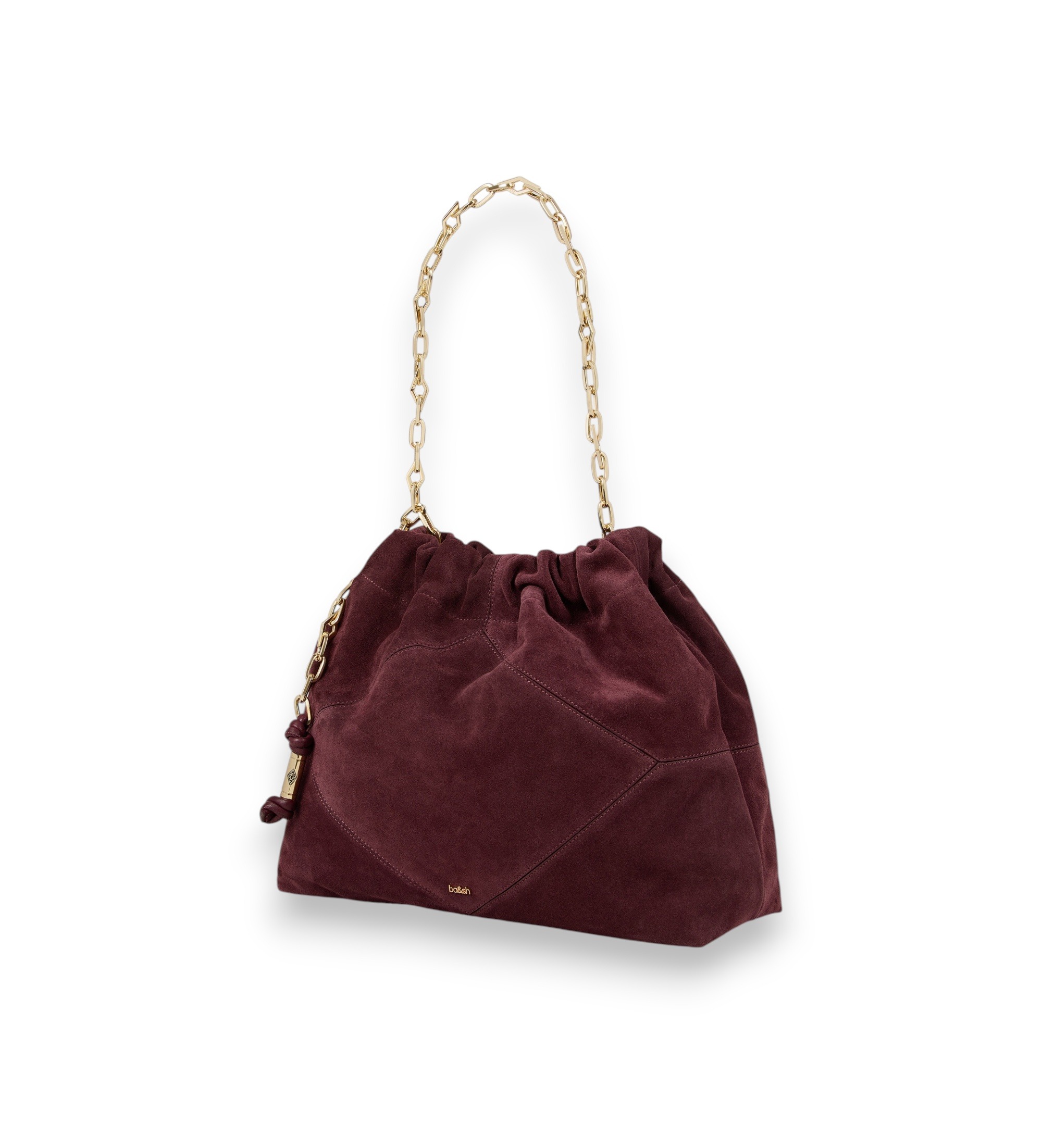BA&SH für Damen. 2H26CFMS Bordeauxrote Leder-Tote-Tasche (OSFA), Lässig, Wildleder, Mittel