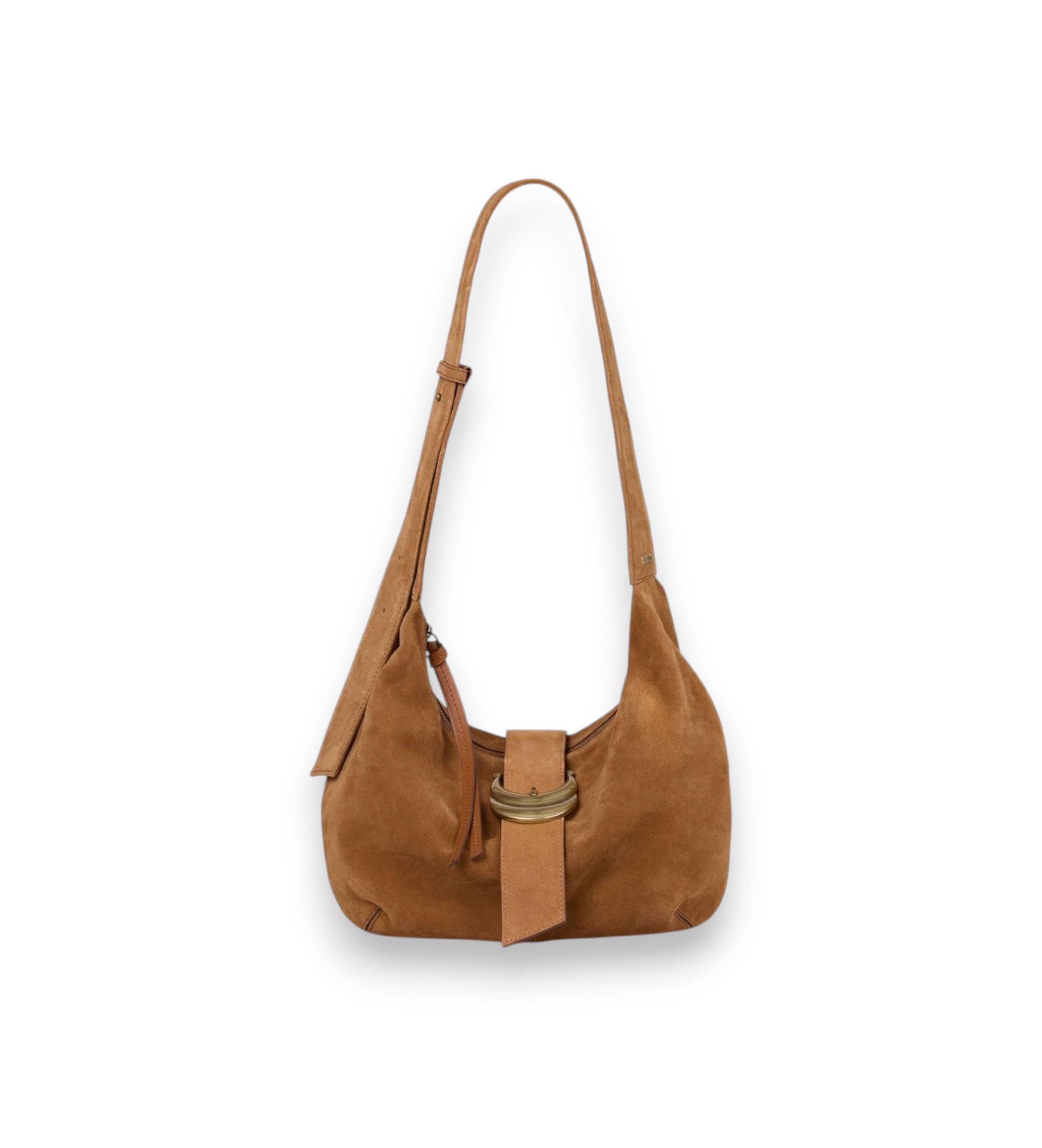 BA&SH für Damen. 2E26YYHS Youyou Hobo-Tasche aus Wildleder in Cognac (OSFA), Braun, Lässig