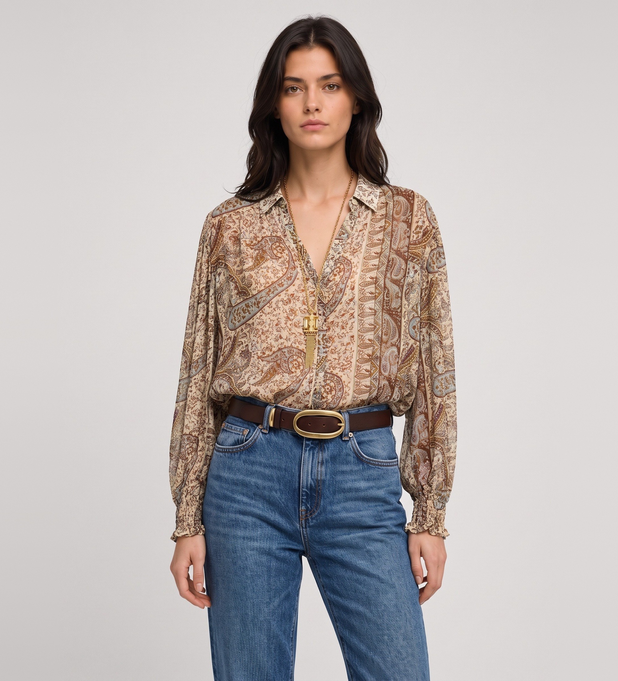 BA&SH für Damen. 1H26CLEO Hemd Cleo beige (38), Lässig, Viskose, Langarm