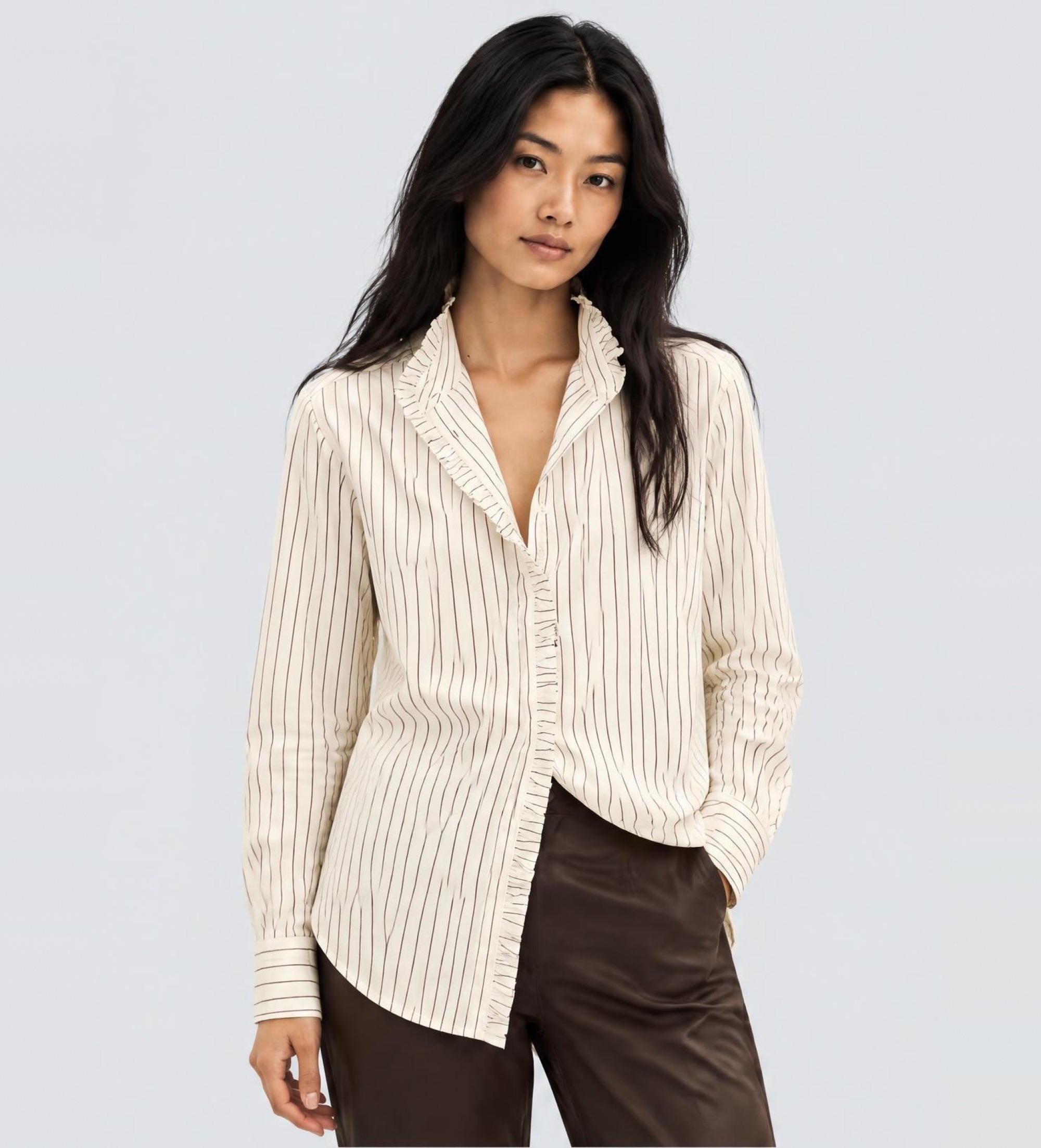 BA&SHvoor vrouwen. 1H26ELVI Beige Elvire-blouse (XS), Casual, Katoen, Lange mouwen