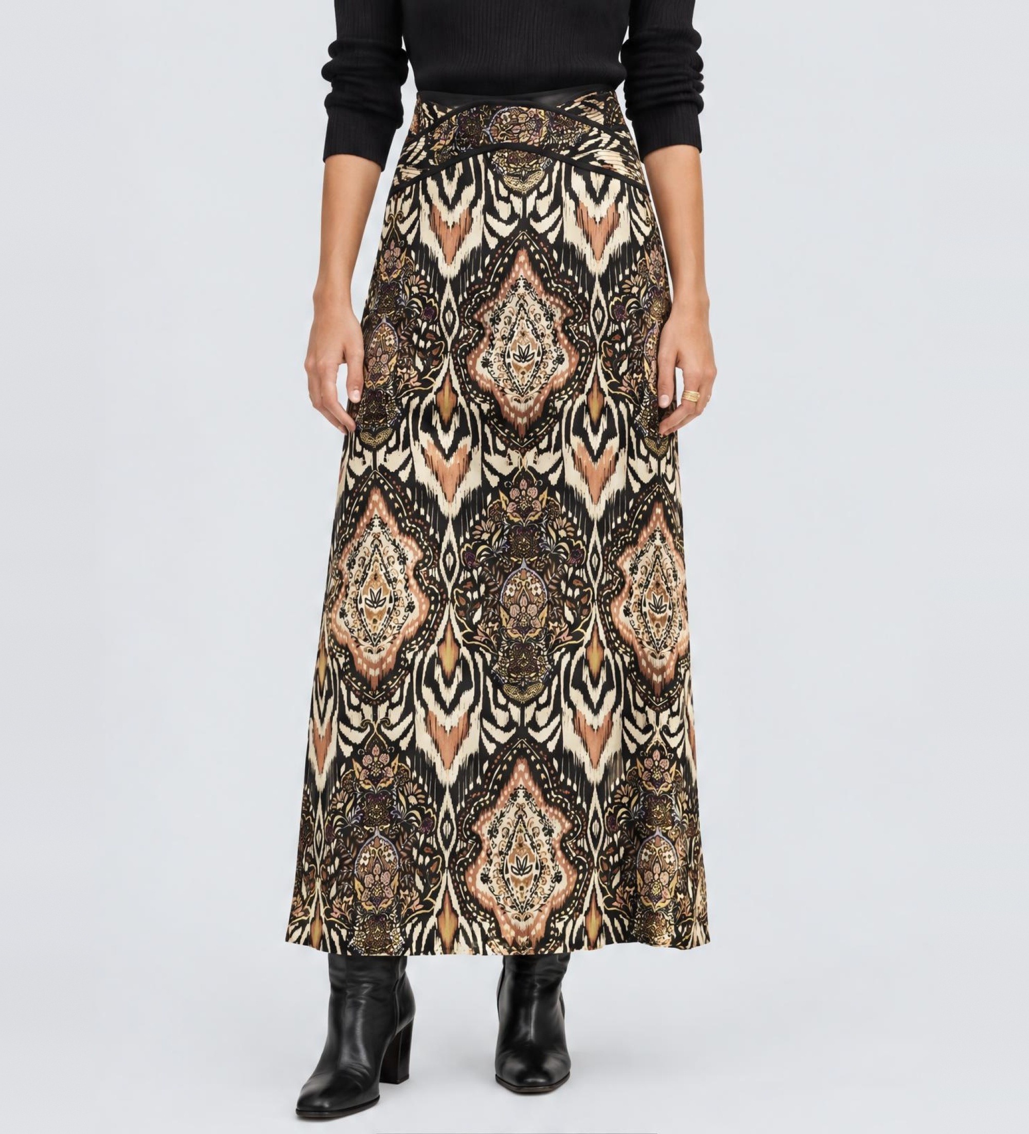 BA&SHvoor vrouwen. 1H26ZAIM Rok Zaim zwart (38), Casual, Viscose