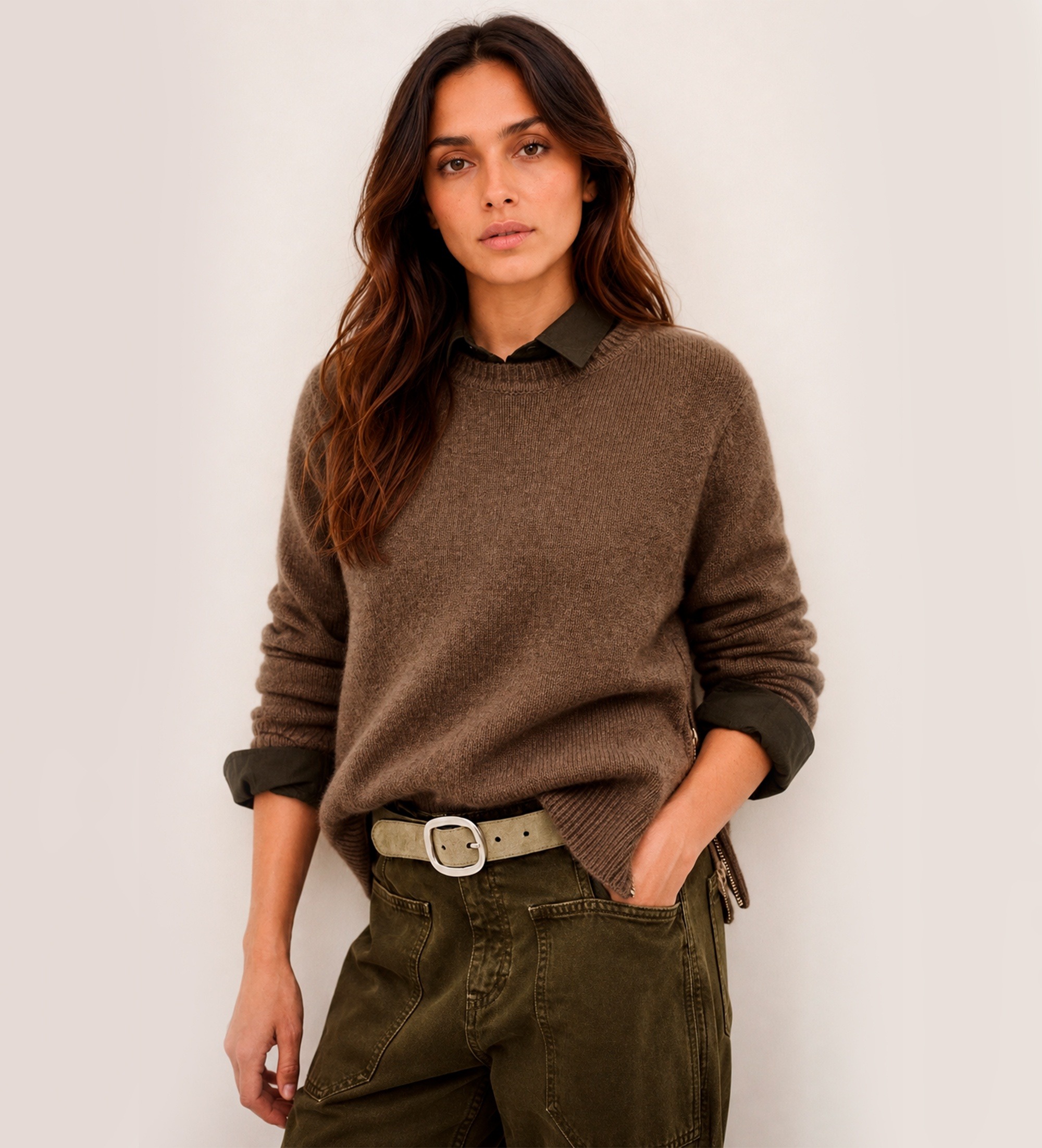 BA&SH für Damen. 1H26CHEY Cheyla Kaschmirpullover braun (38), Lässig, Cachemir