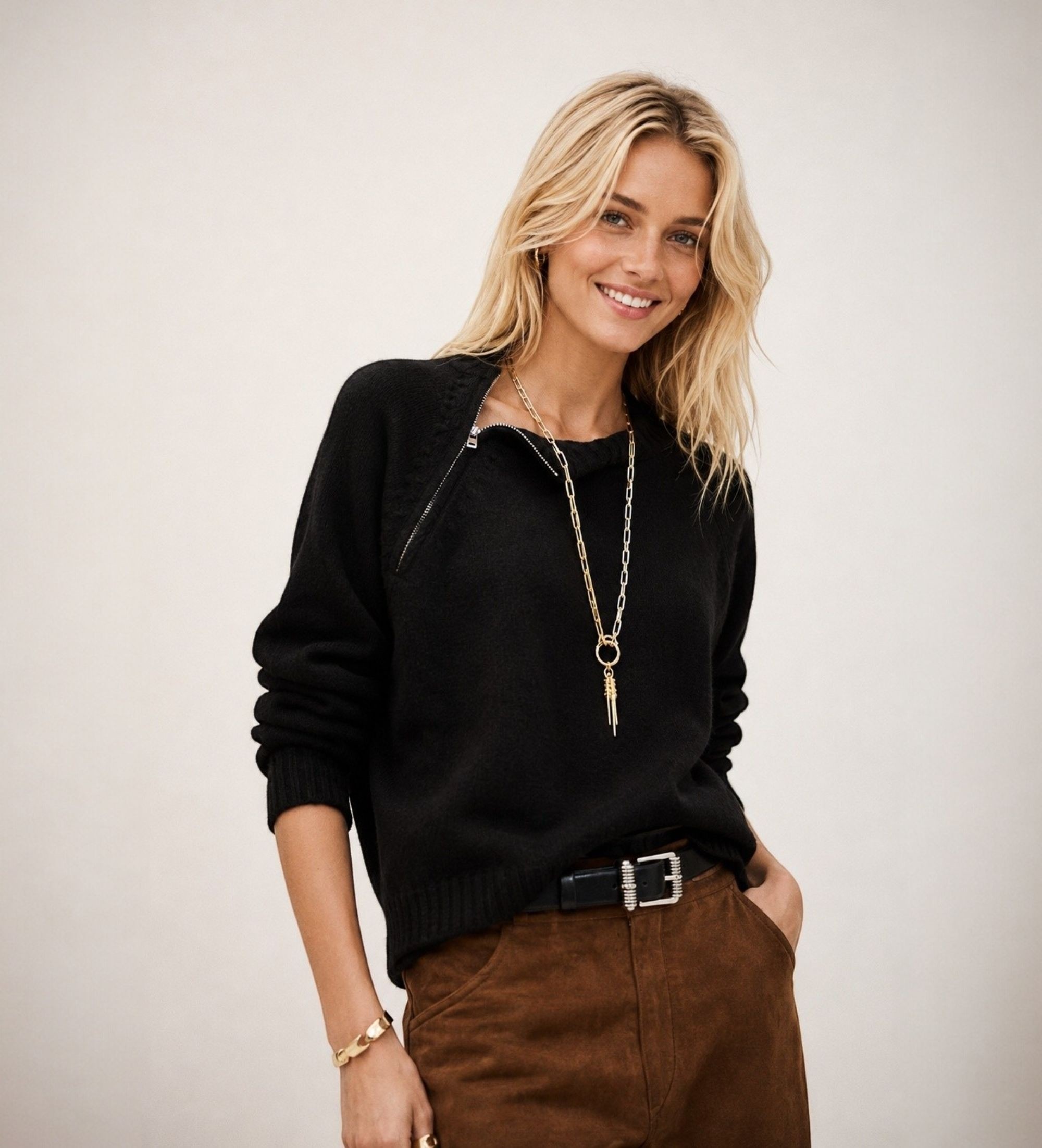 BA&SH für Damen. 1H24CORV Schwarzer Kaschmirpullover Corvy (34), Lässig, Cachemir, Langarm