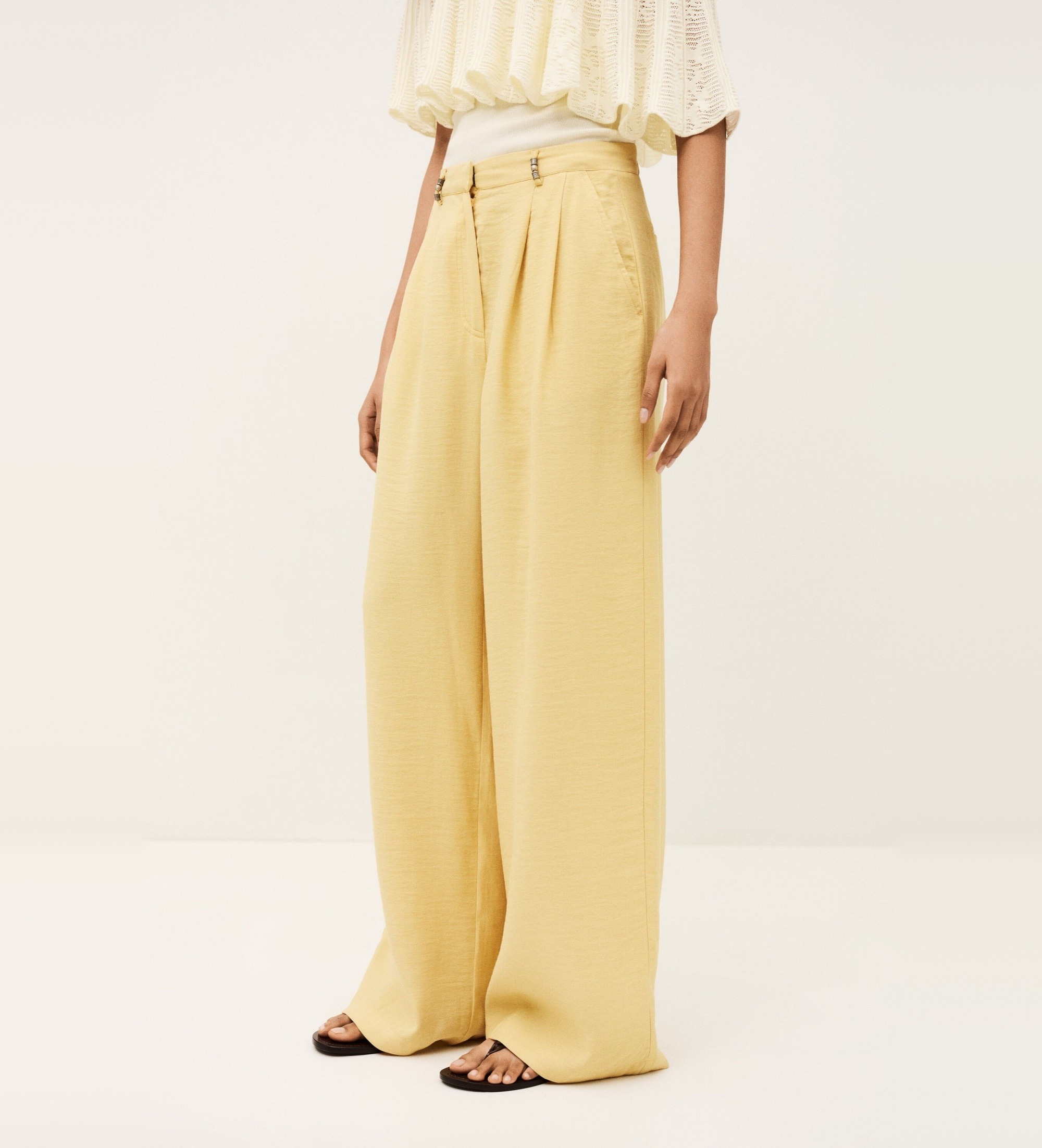 BA&SH für Damen. 1E26DEAN Gerade Hose Deana gelb (34), Lässig, Modal