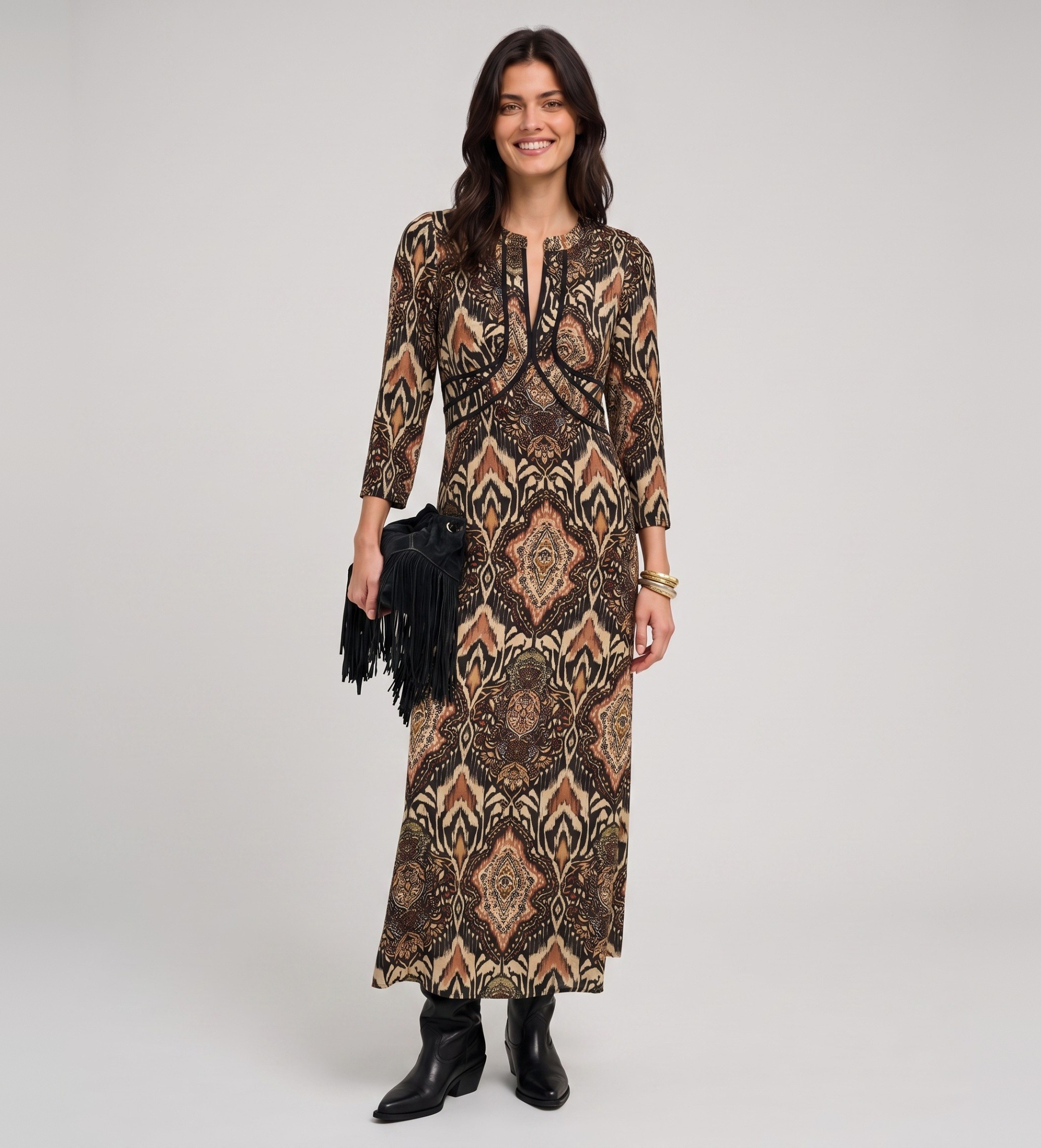 BA&SH für Damen. 1H26ZONO Mehrfarbiges Kleid Zonoa (38), Lässig, Viskose, Ärmellos / Hosenträger