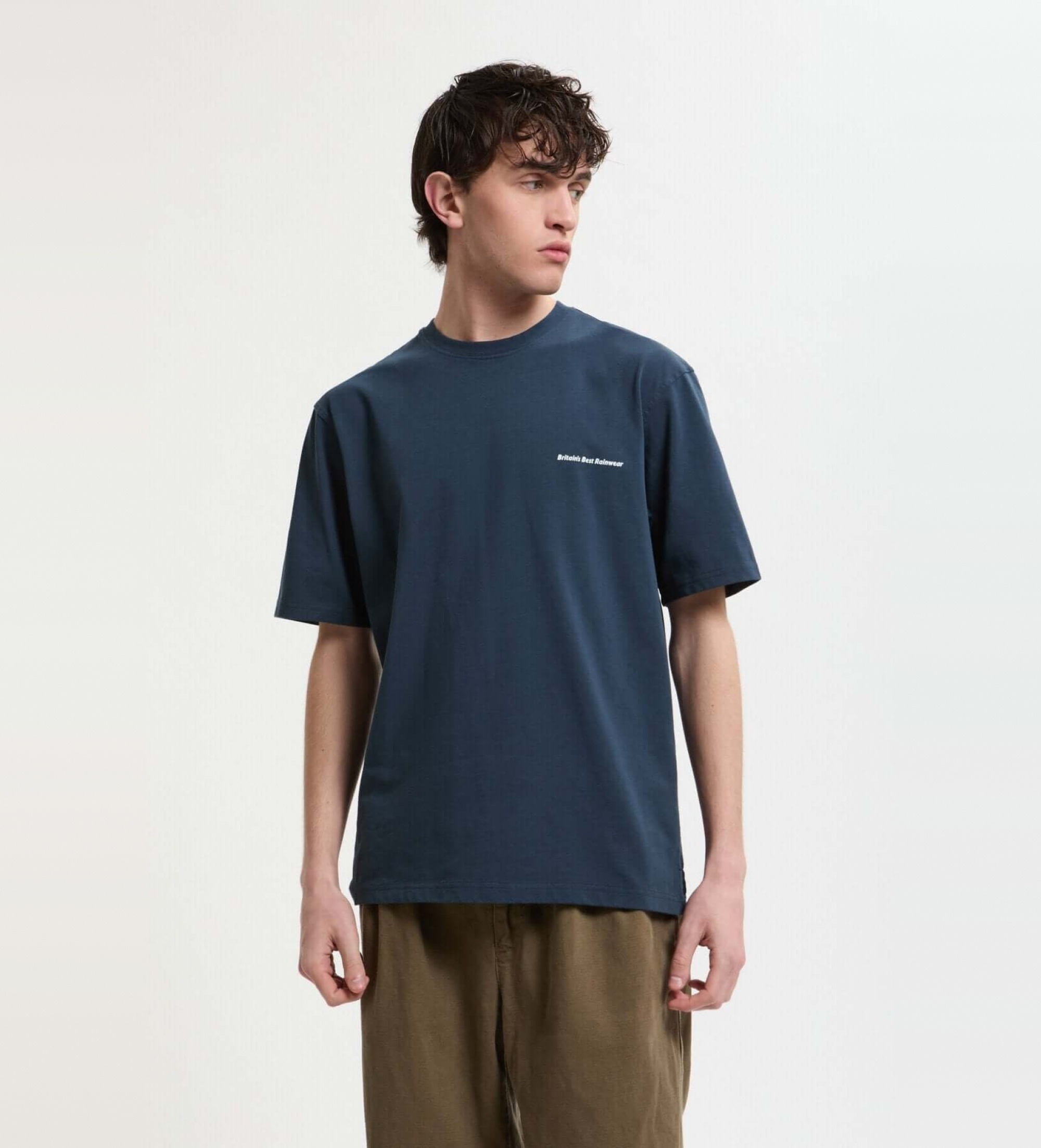 Baracuta für Herren. BRTEE0024UT2968 Britain Rainwear T-Shirt blau (XL), Lässig, Baumwolle, Kurzarm