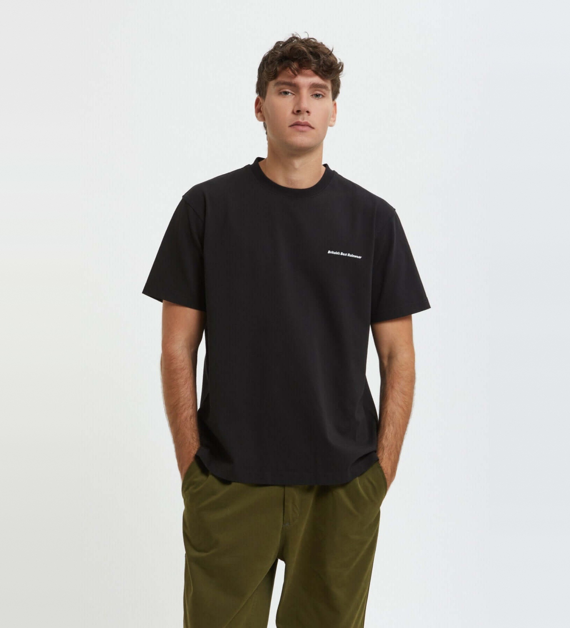 Baracuta für Herren. BRTEE0024UT2968 T-Shirt Britain Rainwear schwarz (S), Lässig, Baumwolle, Kurzarm