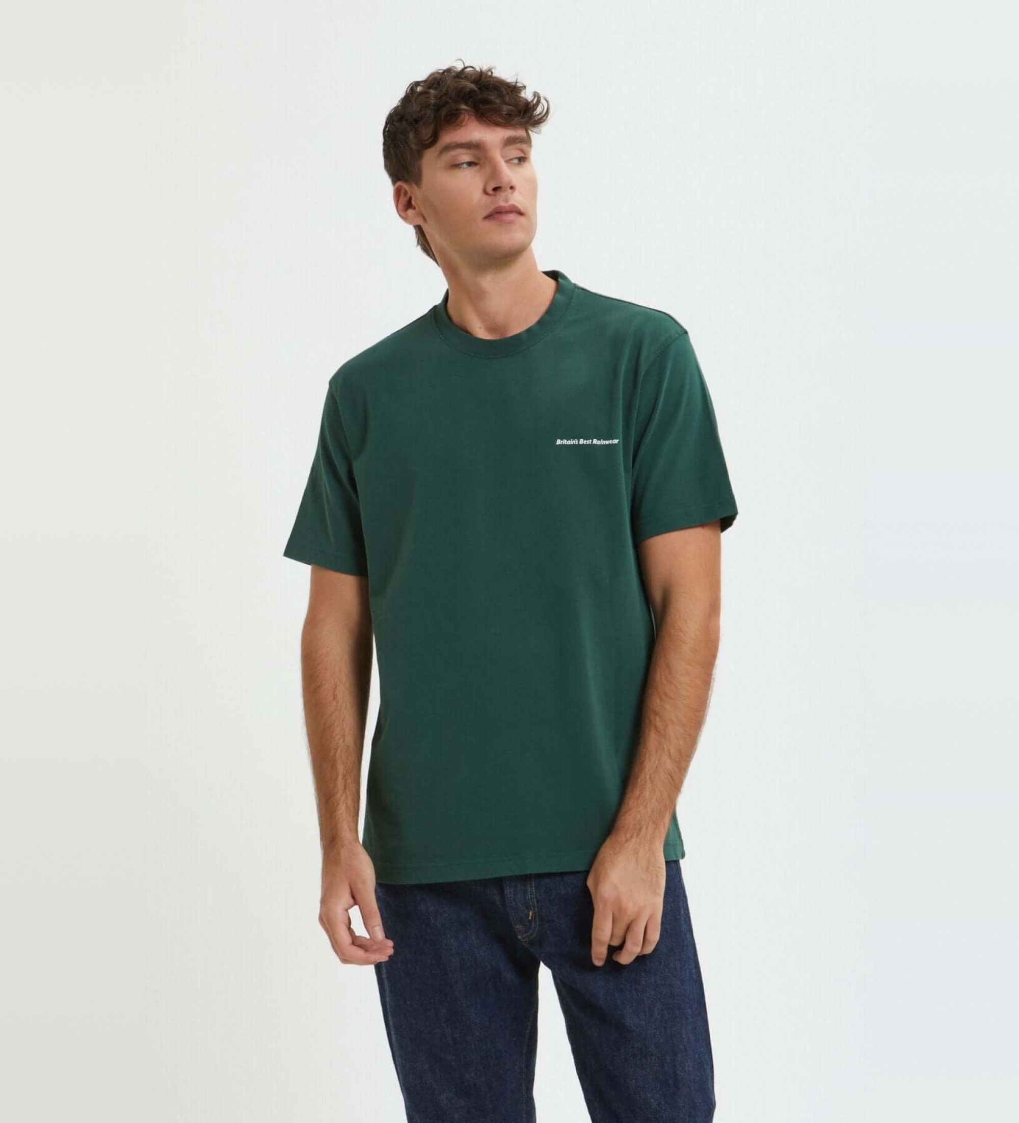 Baracuta für Herren. BRTEE0024UT2968 T-Shirt Britain Rainwear grün (L), Lässig, Baumwolle, Kurzarm