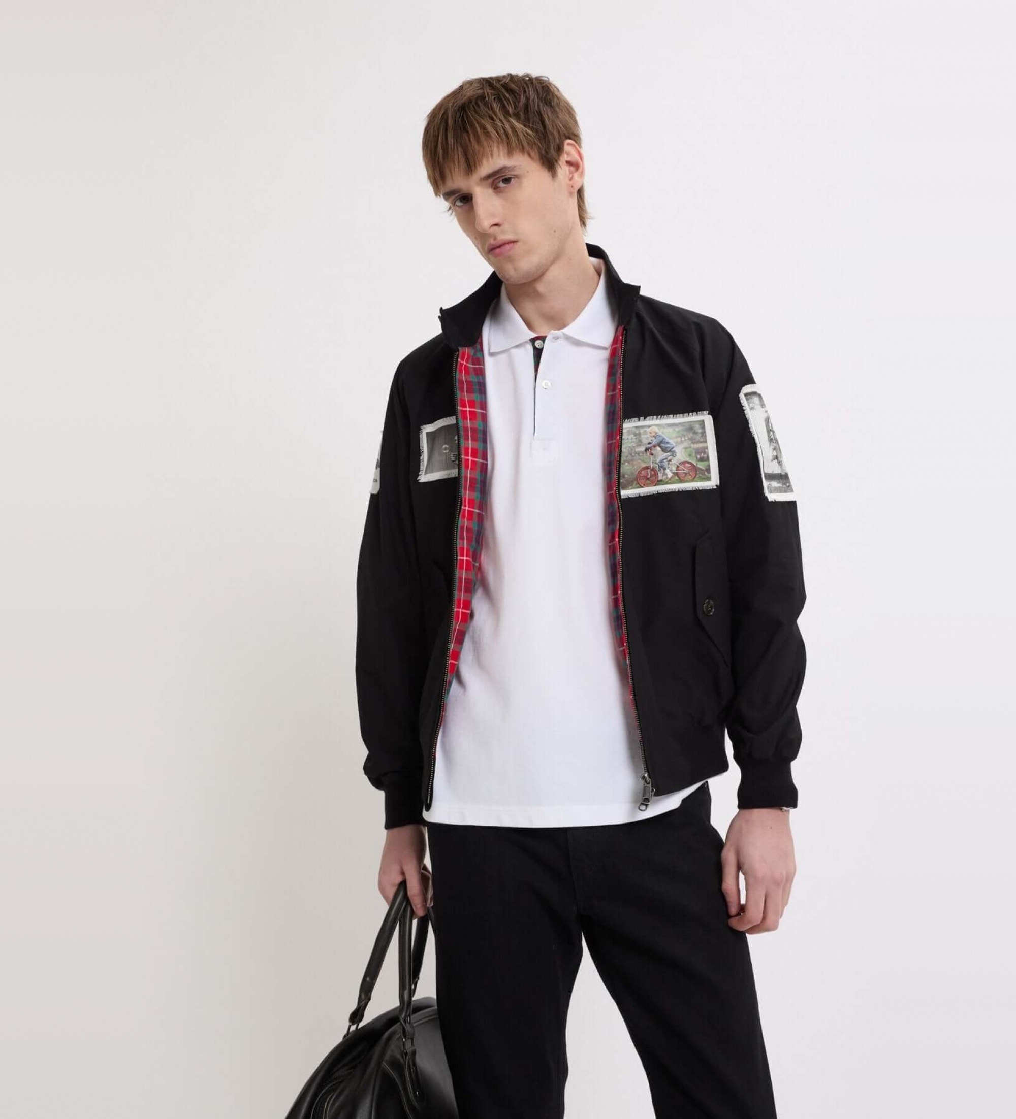 Baracuta für Herren. BRCPS1183BCNY1 Jacke Gavin Watson Patches schwarz (XL), Lässig, Polyester