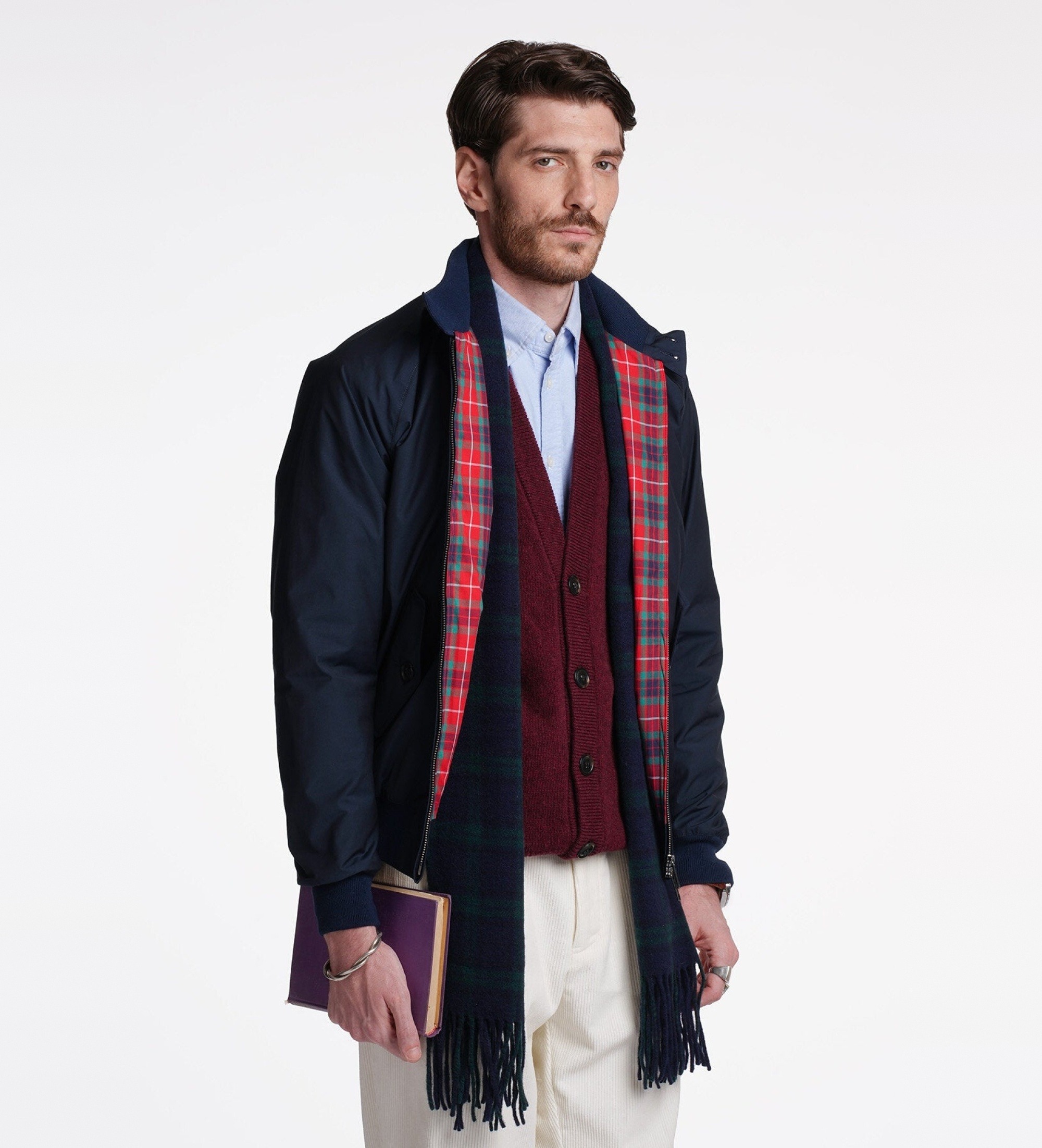 Baracuta für Herren. BRCPS3001UT3124 Harrington-Jacke G9 marineblau (L), Lässig, Polyester