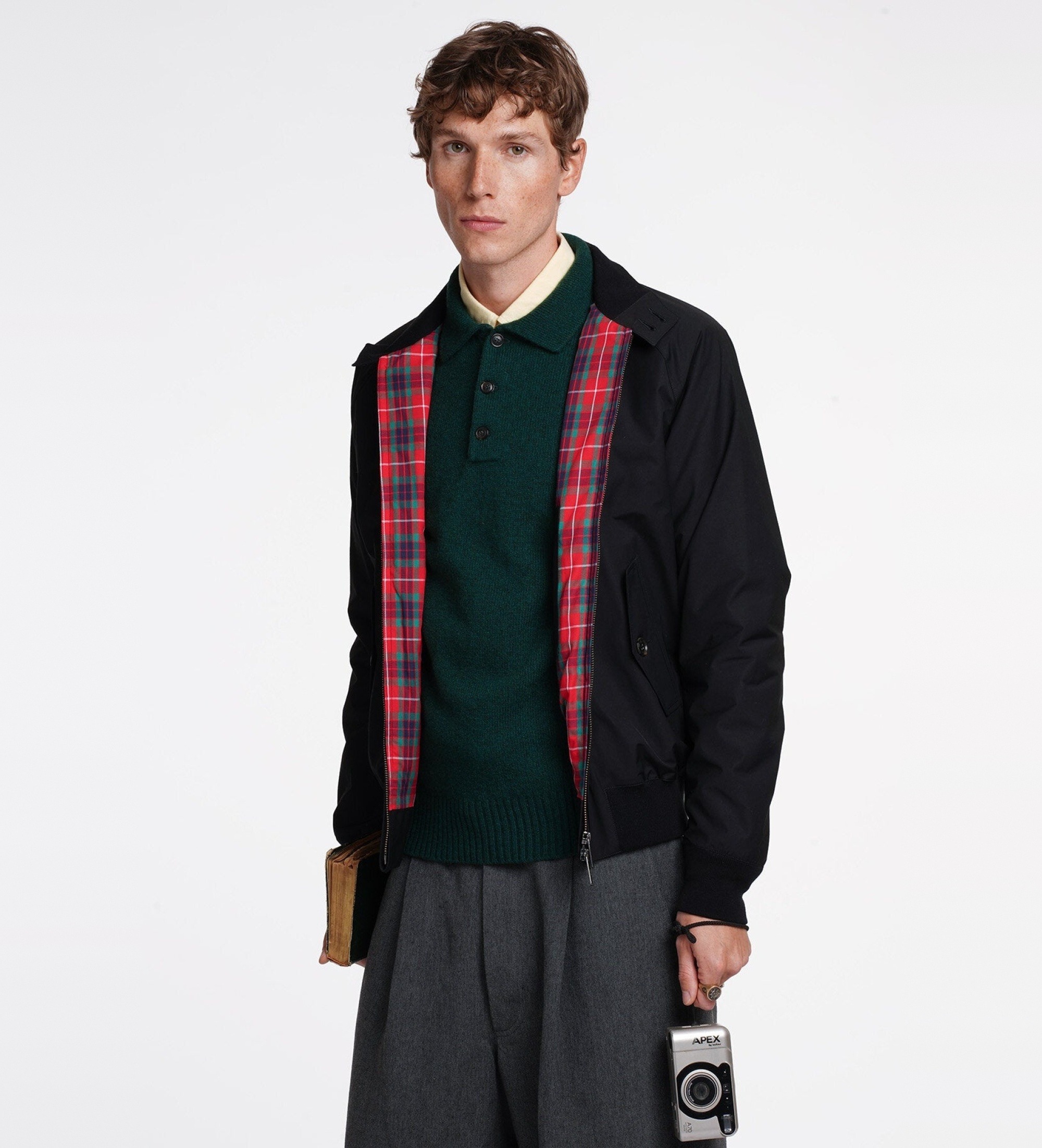Baracuta für Herren. BRCPS3001UT3124 Harrington-Jacke G9 schwarz (S), Lässig, Polyester