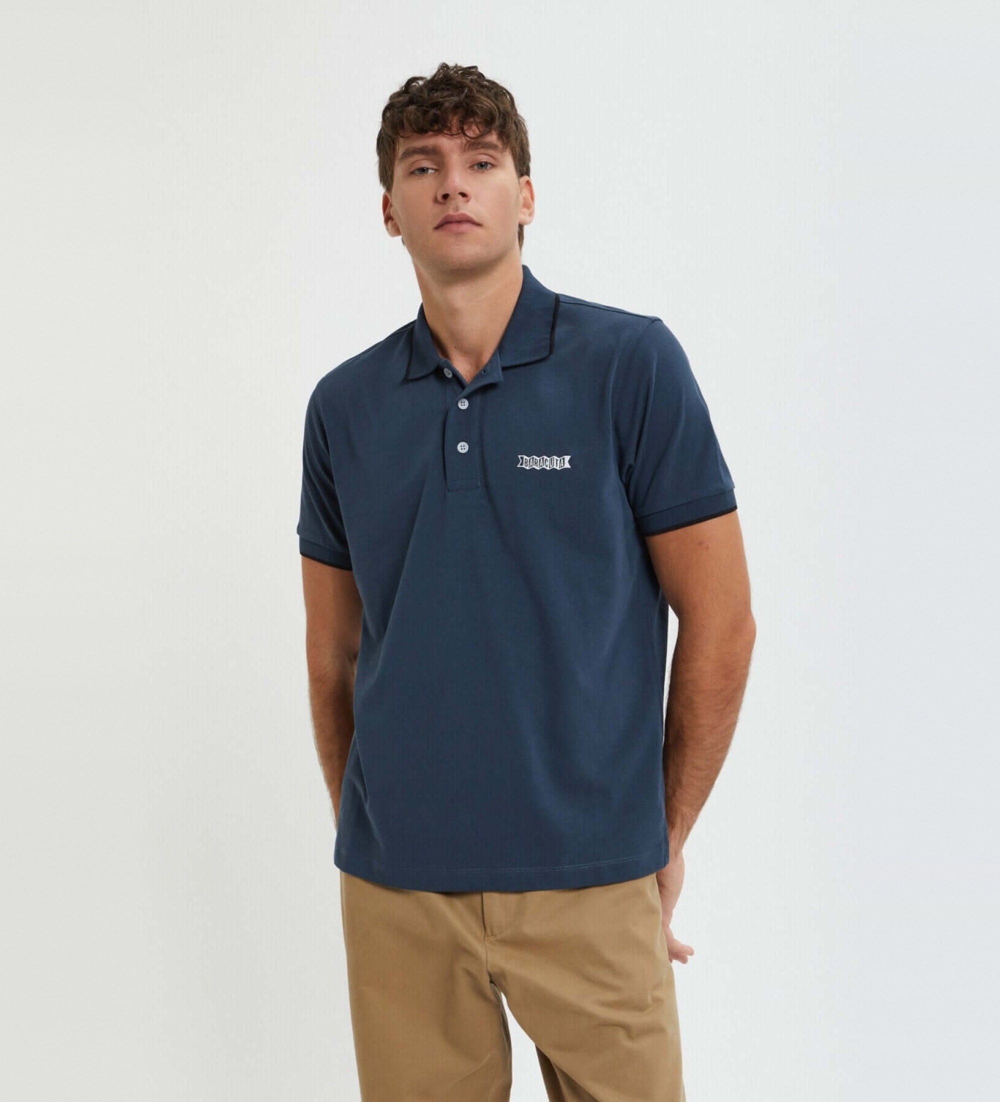 Baracuta für Herren. BRPOL0020UT2769 Polo Logo blau (L), Lässig, Baumwolle, Kurzarm