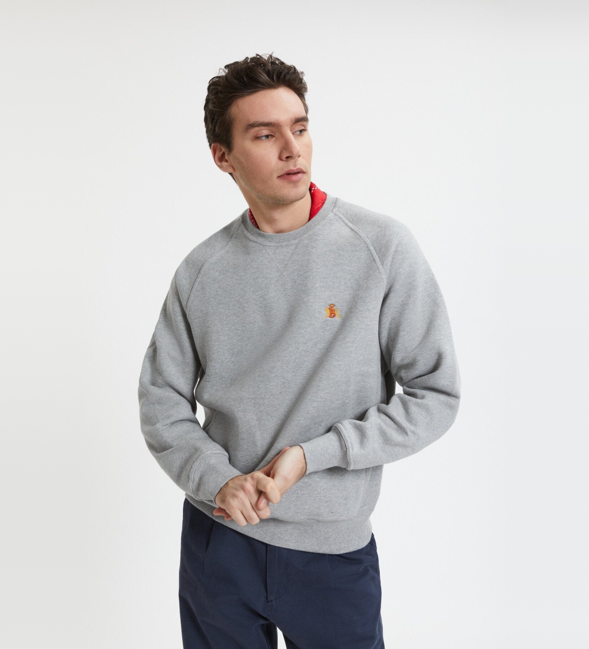 Baracuta für Herren. BRFEL0045UT2768 Sweatshirt Logo grau (M), Lässig, Baumwolle