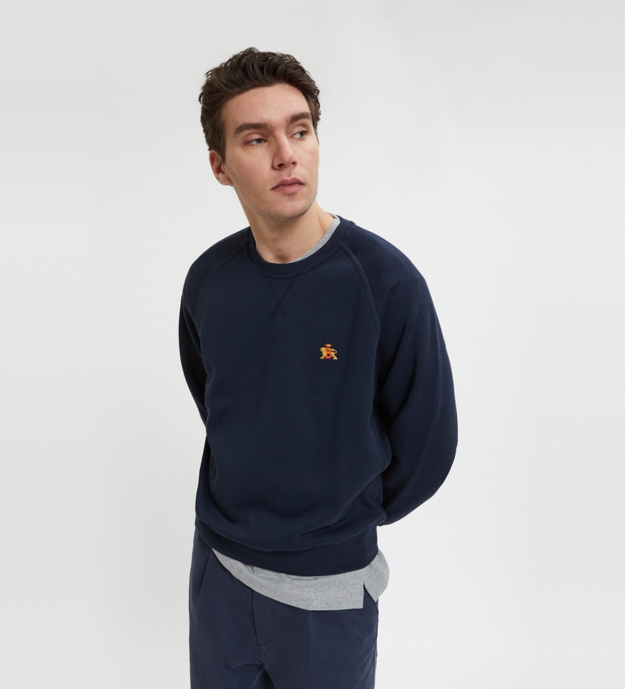 Baracuta für Herren. BRFEL0045UT2768 Sweatshirt Logo navy (M), Lässig, Baumwolle, Marine
