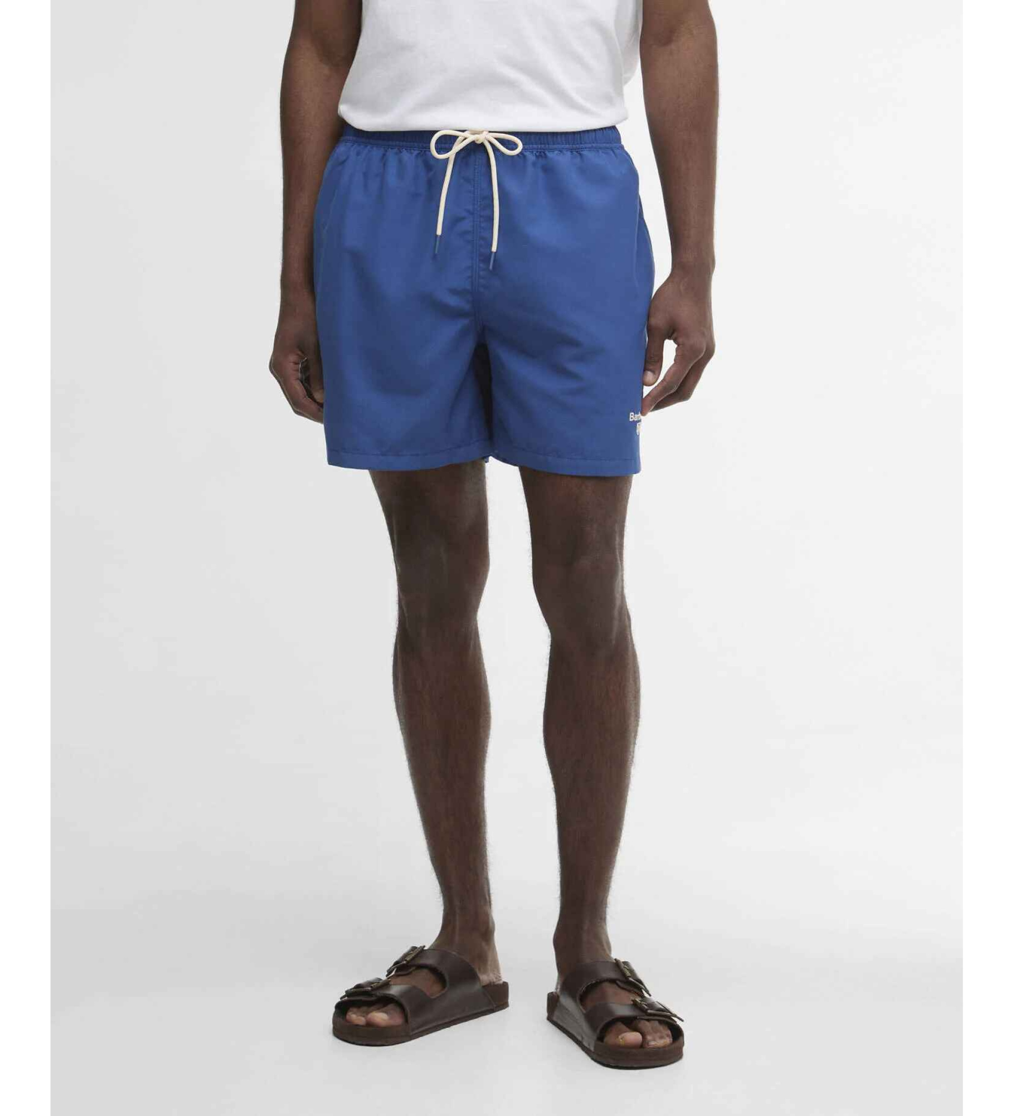 Barbour für Herren. MSW0064 Blaue Logo-Badeshorts (XL), Strandbekleidung, Polyester